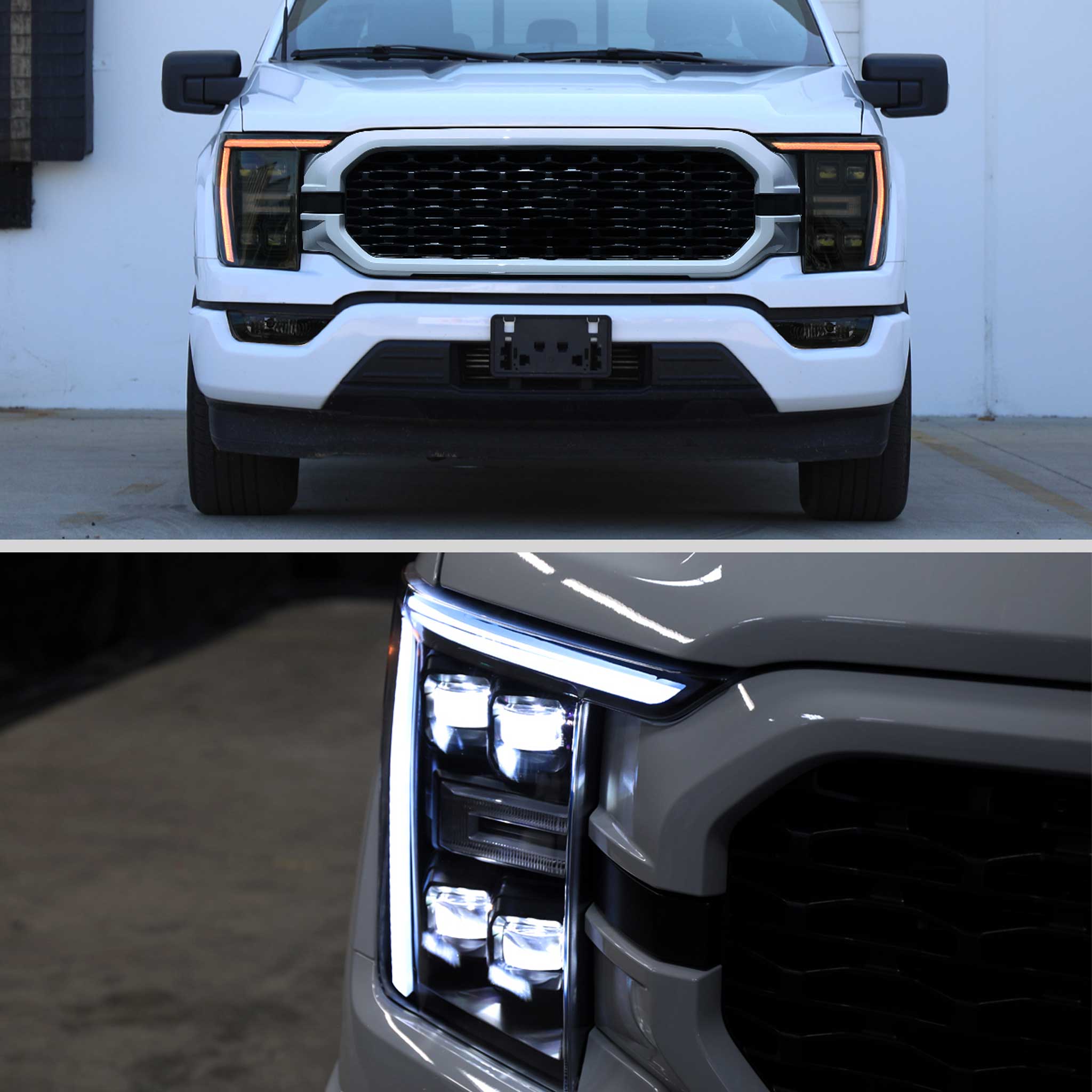 For Ford F-150 2021-2023 Full LED Projector Headlights Sequential DRL Black Smoked Halogen Fit