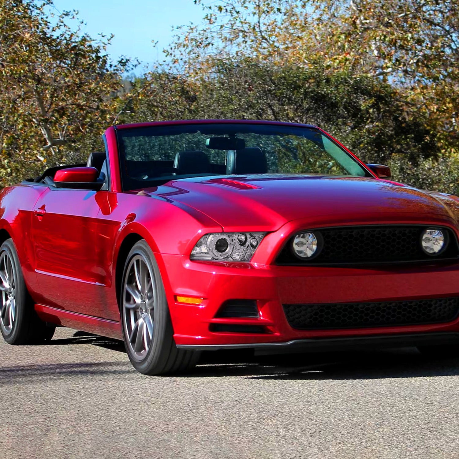 2010-2014 Ford Mustang Dual Halo Projector Headlights Chrome/Clear Lens