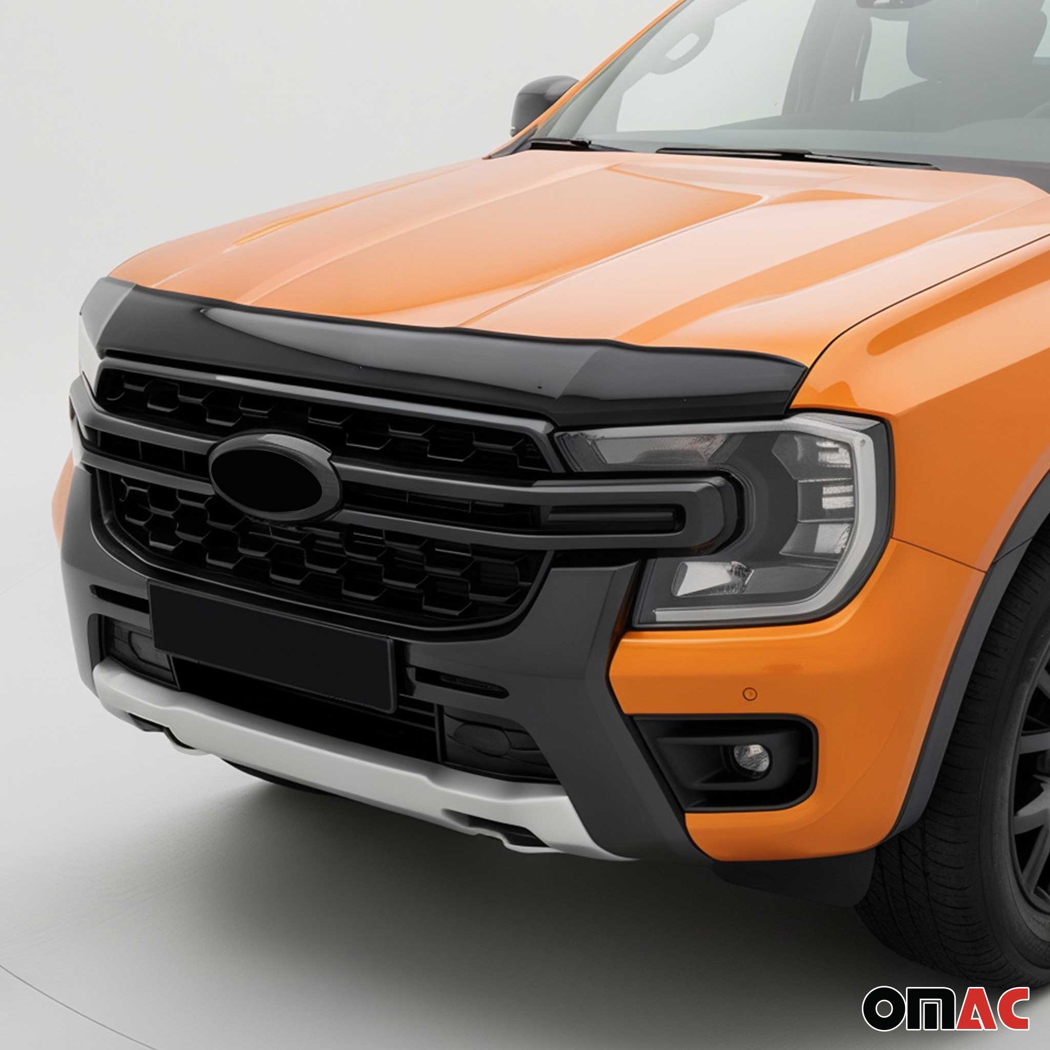 OMAC Front Bug Shield Hood Deflector Guard for Ford Ranger 2024-2026 Black