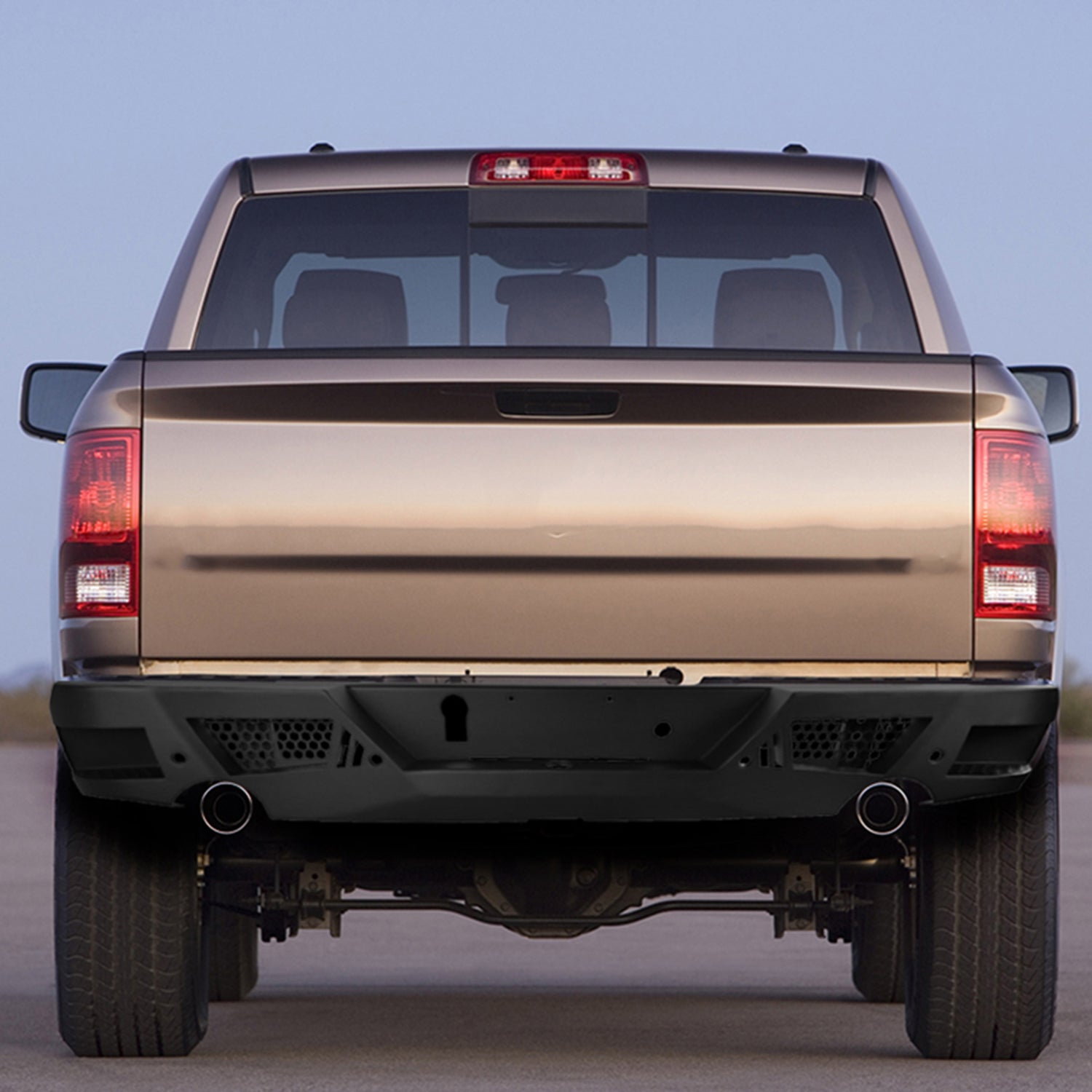 2009-2018 Dodge RAM 1500 2500 3500 Black Heavy Duty Steel Rear Step Bumper