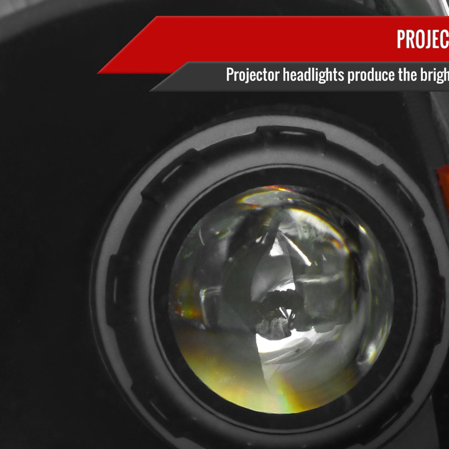 2008-2014 Cadillac CTS Projector Headlights w/LED Light Strip Matt Black/Clear