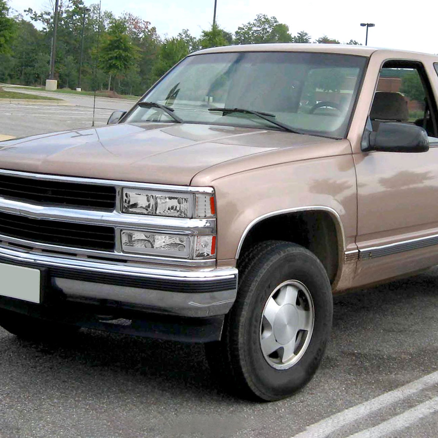 1994-1998 Chevy C10 C/K Tahoe Suburban LED Headlights &Corner Lights Chrome