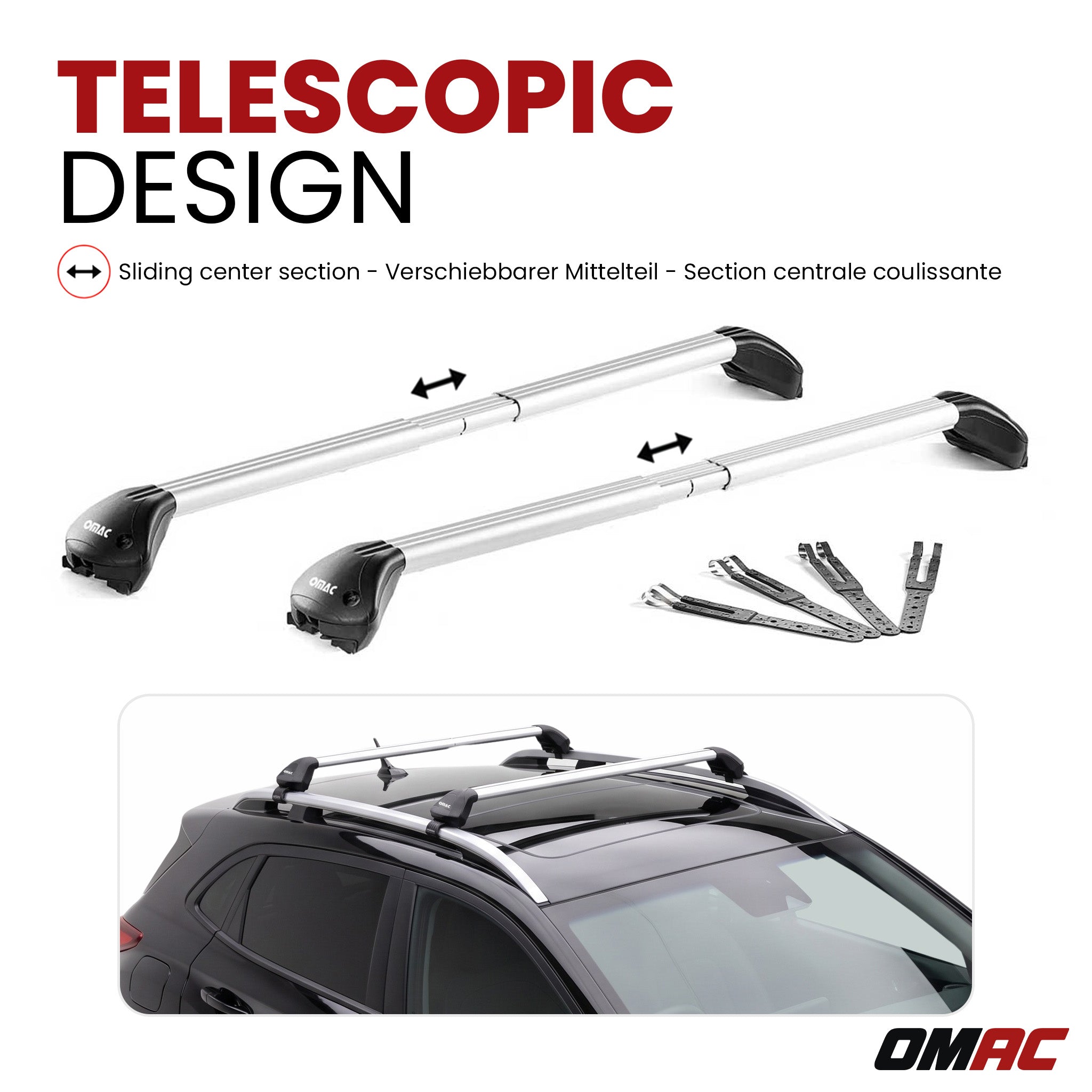 Roof Rack Cross Bars Luggage Carrier for VW Passat B2 B3 B4 Wagon 1980-97 Silver