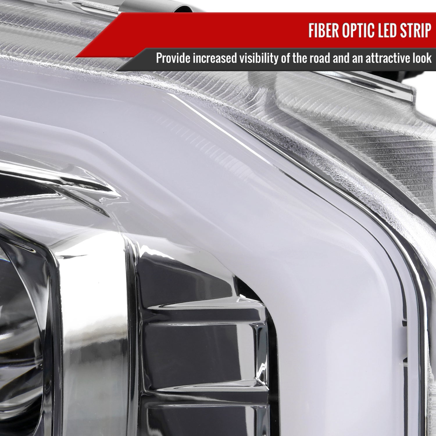 1999-2004 Ford F-250/350/450/550 /2000-2004 Excursion LED Bar Headlights Chrome