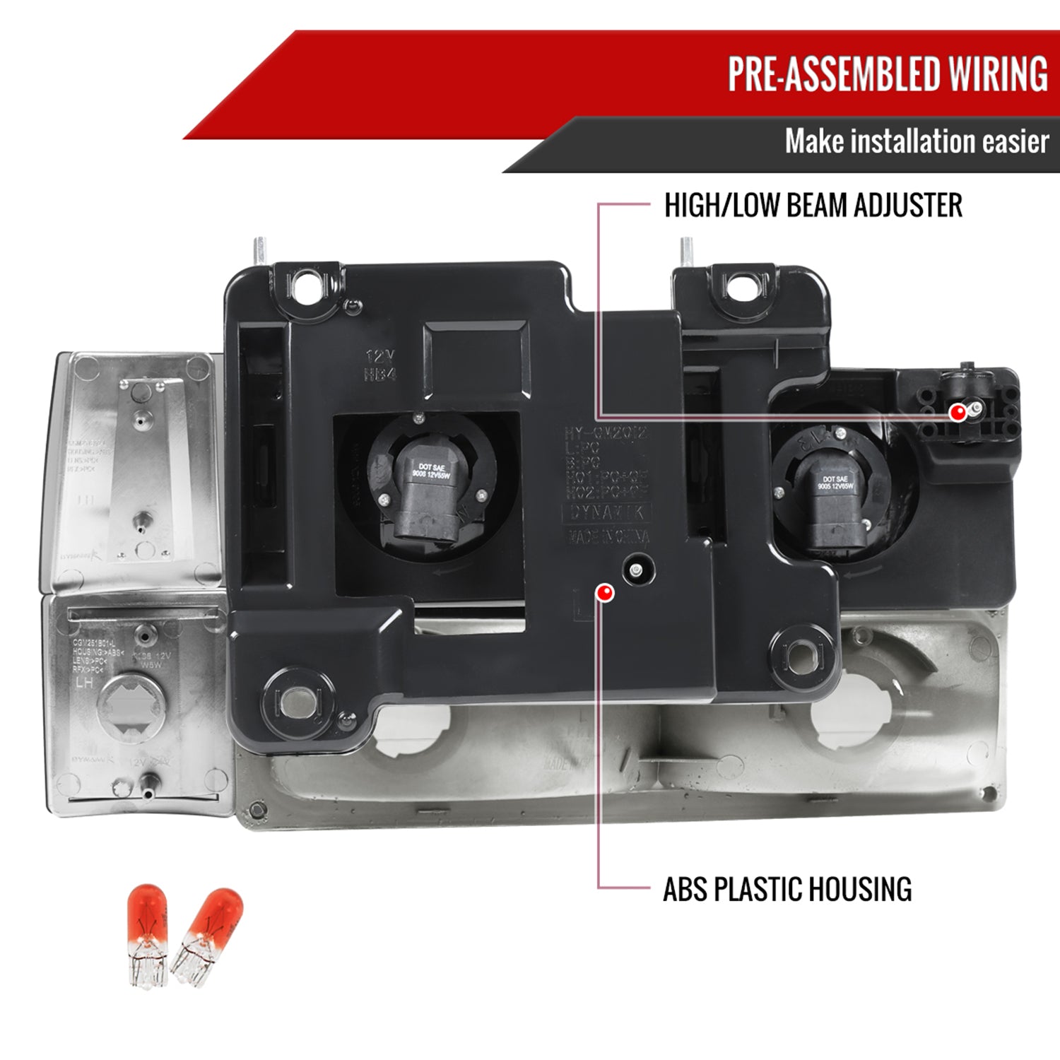 1994-1998 GMC C10/Sierra/Yukon Factory Headlights Bumper&Corner Lights Chrome