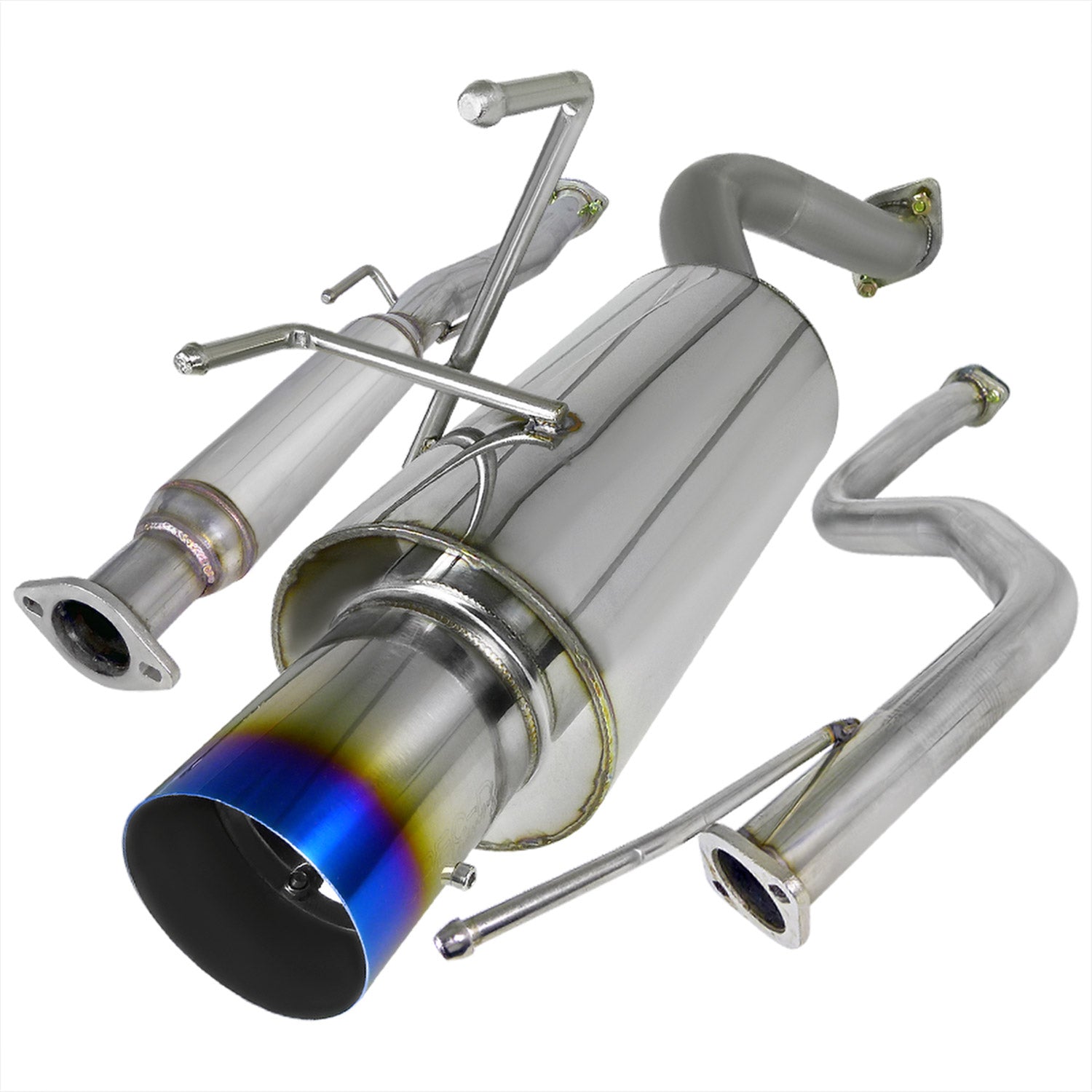 1996-2000 Honda Civic Hatchback T-304 Steel N1 Catback Exhaust Burnt Tip
