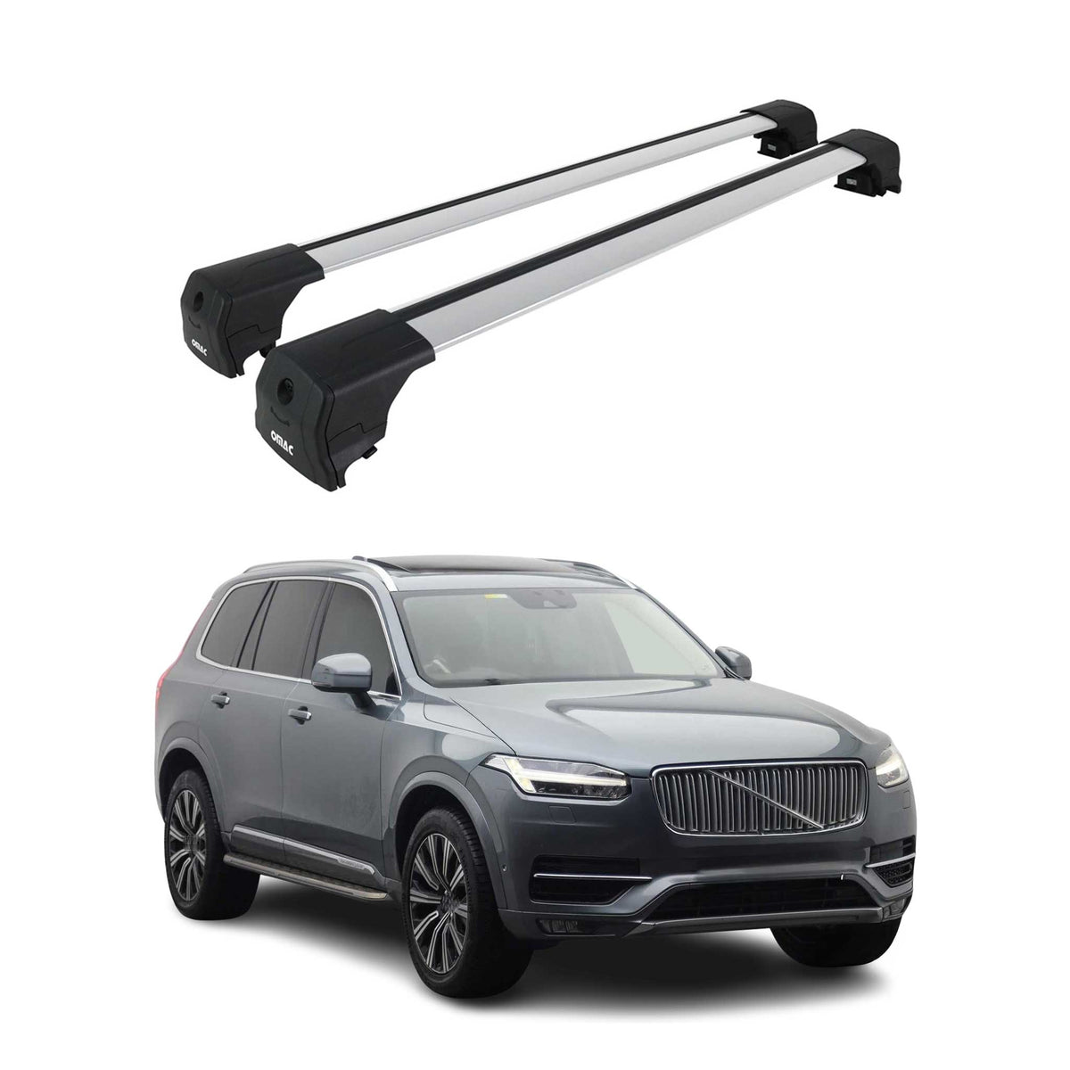 2016-2026 Volvo XC90 Roof Rack Cross Bars Silver