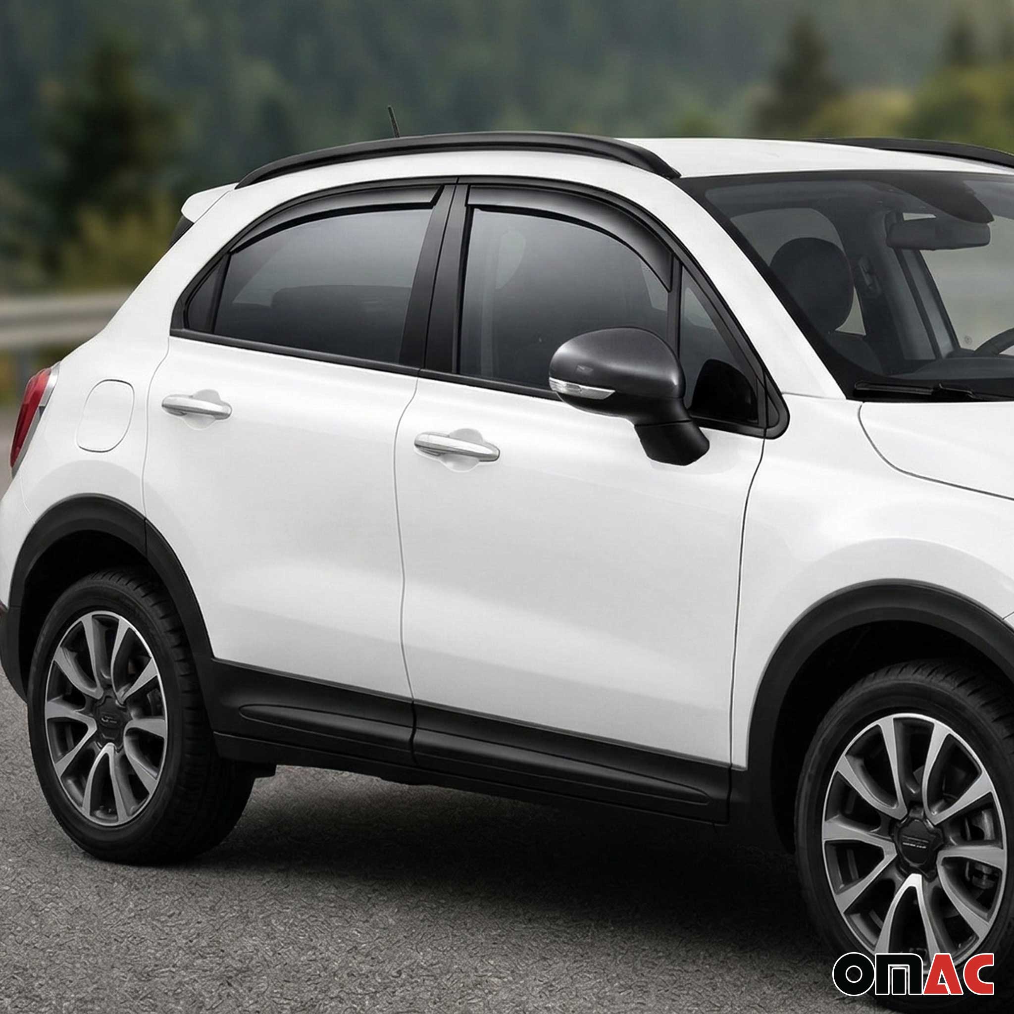 2016-2018 Fiat 500X Window Visor Vent Rain Deflector 4Pcs Smoke