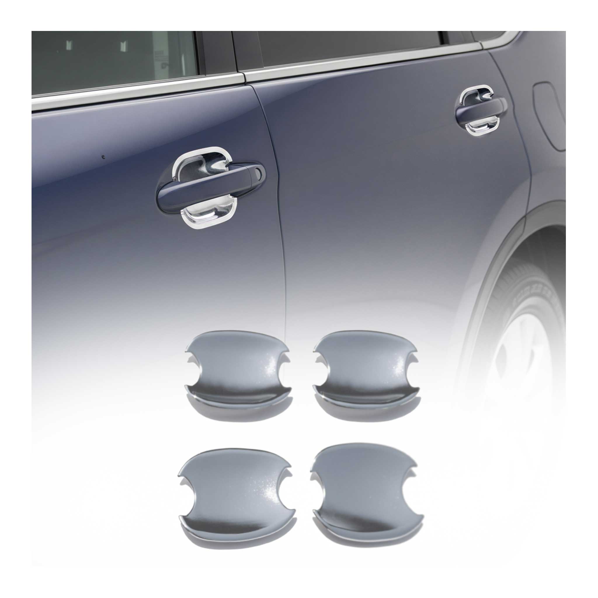 2012-2016 Honda CR-V Car Door Handle Bowl Cover Protector Silver Chrome 4Pcs