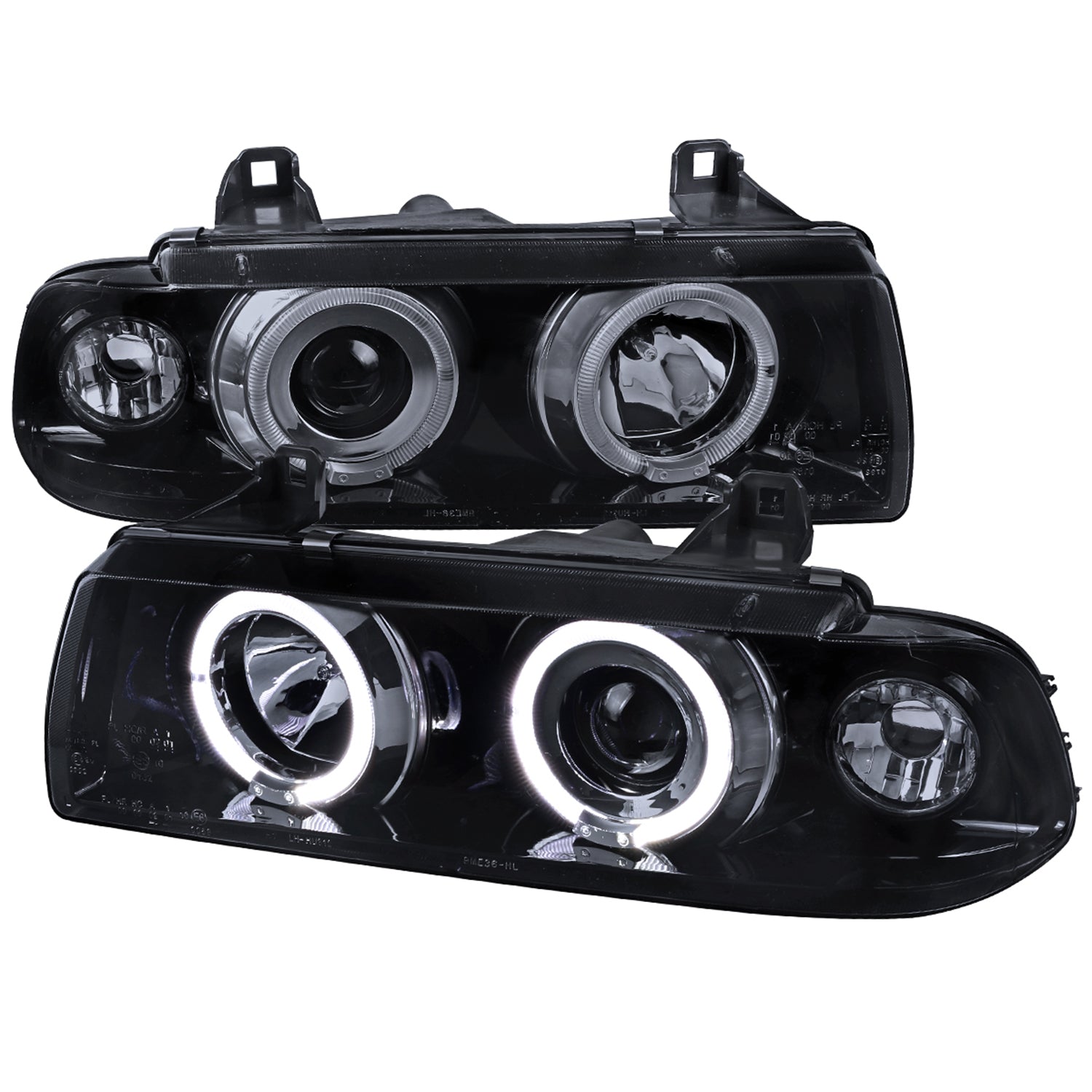 1992-1998 BMW E36 3 Series Coupe/Sedan Dual Halo Projector Headlights Smoke