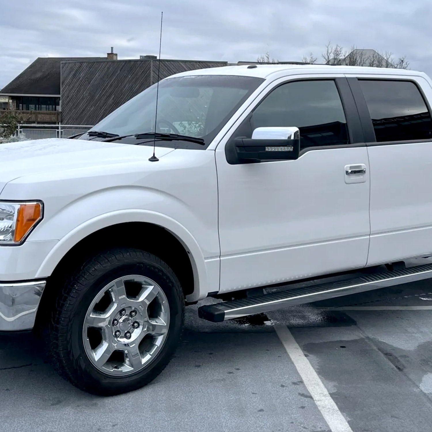 2007-2014 Ford F150 Chrome Heated Side Mirrors LED Turn Signal & Puddle Light