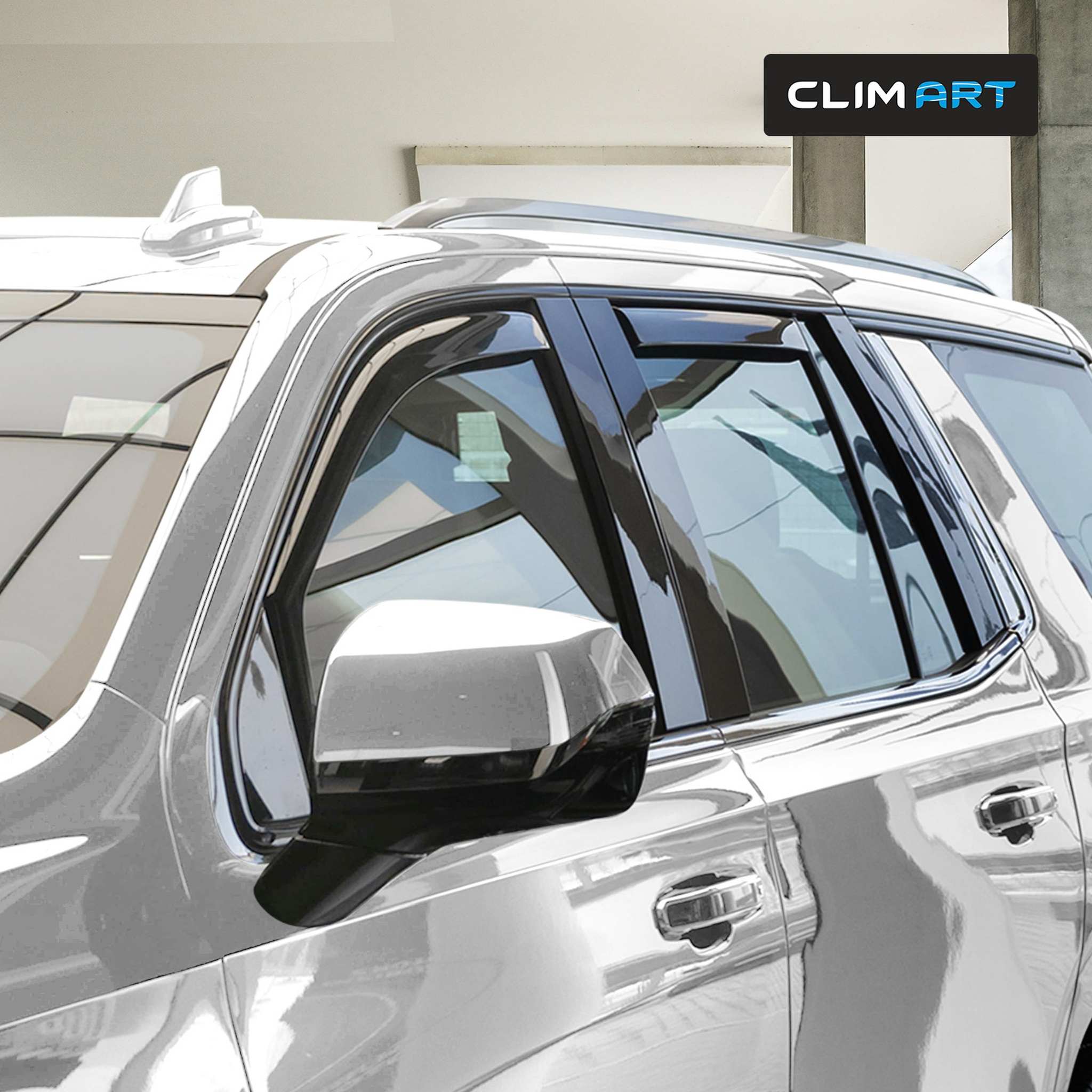 Clim Art Wind Deflectors for Cadillac Escalade Chevy Tahoe 2021-2026 Dark Smoke