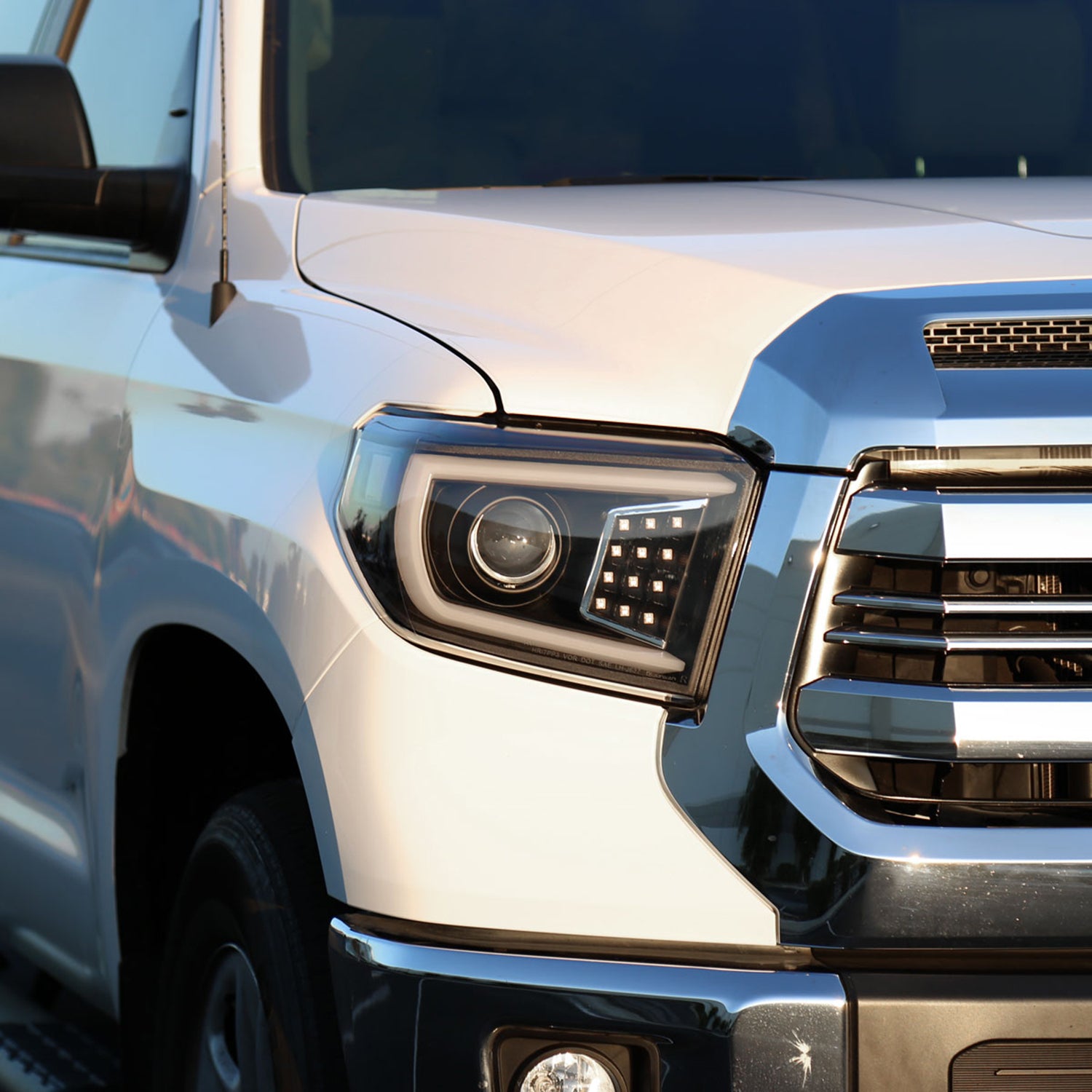 2014-2021 Toyota Tundra LED CBar Projector Headlights Turn Signal Lights Black