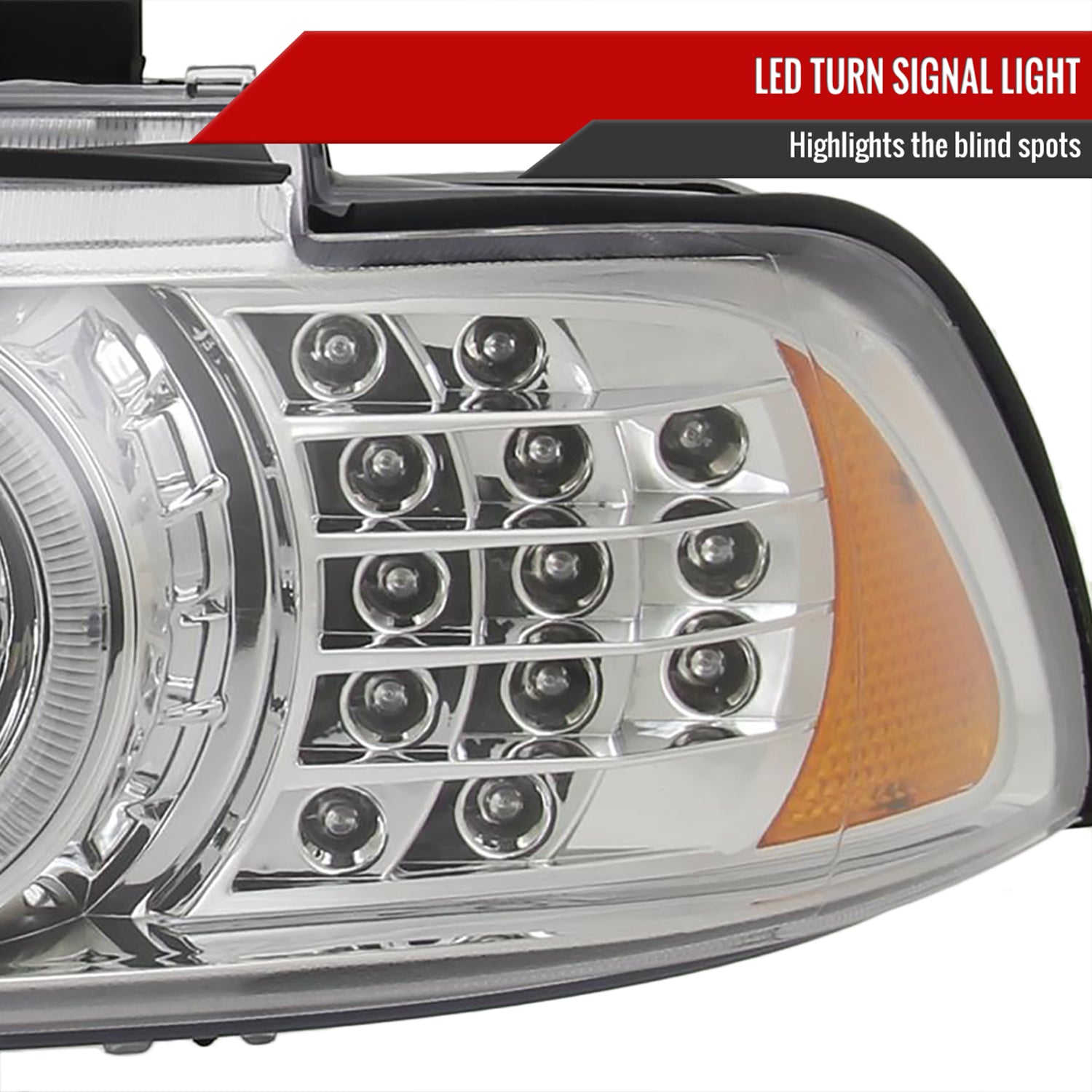 2001-2003 BMW E39 5 Series Dual Halo Headlights LED Signal Lights Chrome