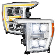 For Ford F-150 2021-2023 Full LED Headlights Sequential DRL Chrome Housing Clear Lens Factory Fit