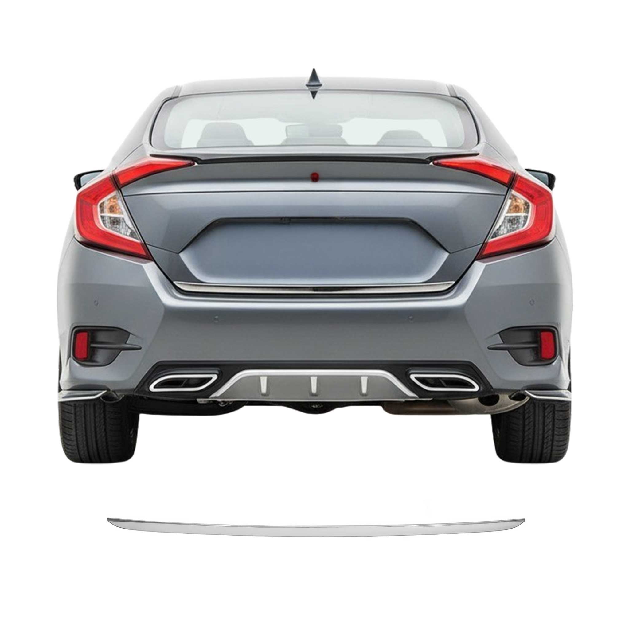 2016-2021 Honda Civic Sedan Rear Trunk Molding Trim Stainless Steel