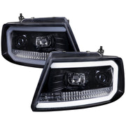 2004-2008 Ford F-150/Lincoln Mark LT LED CBar Projector Headlights Smoke