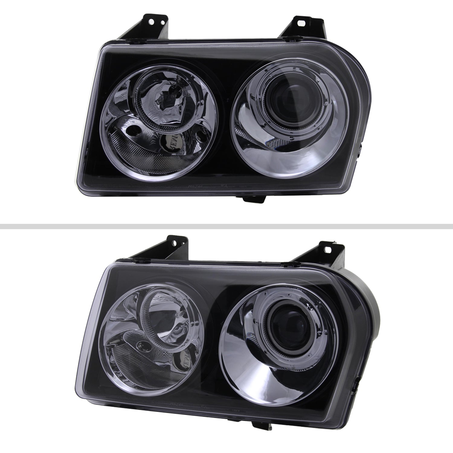 2005-2010 Chrysler 300 Base/LX/Touring Projector Headlights Glossy Black/Smoke