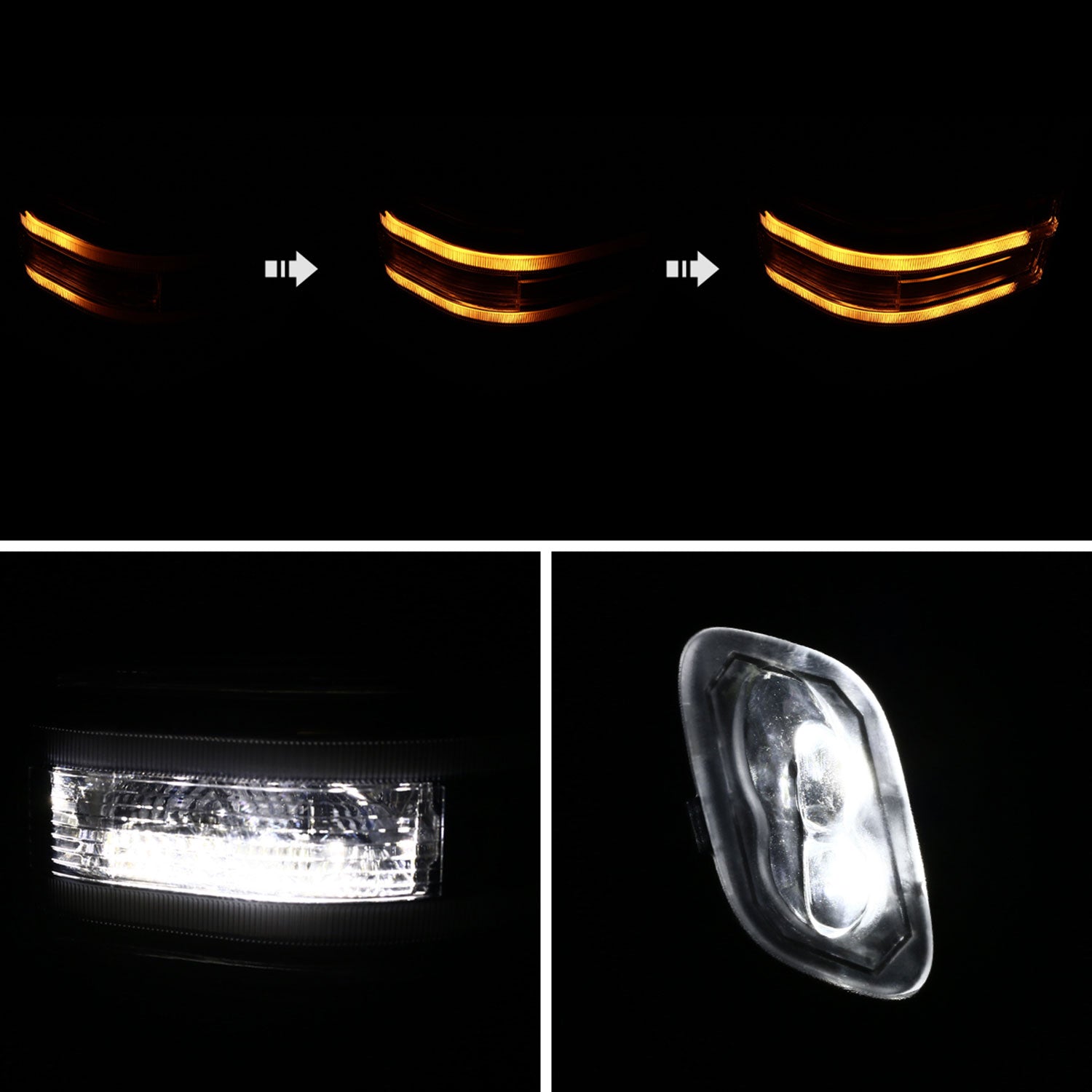 2015-2020 Ford F-150 Heated Chrome Towing Mirrors Sequential &Auxiliary Lights