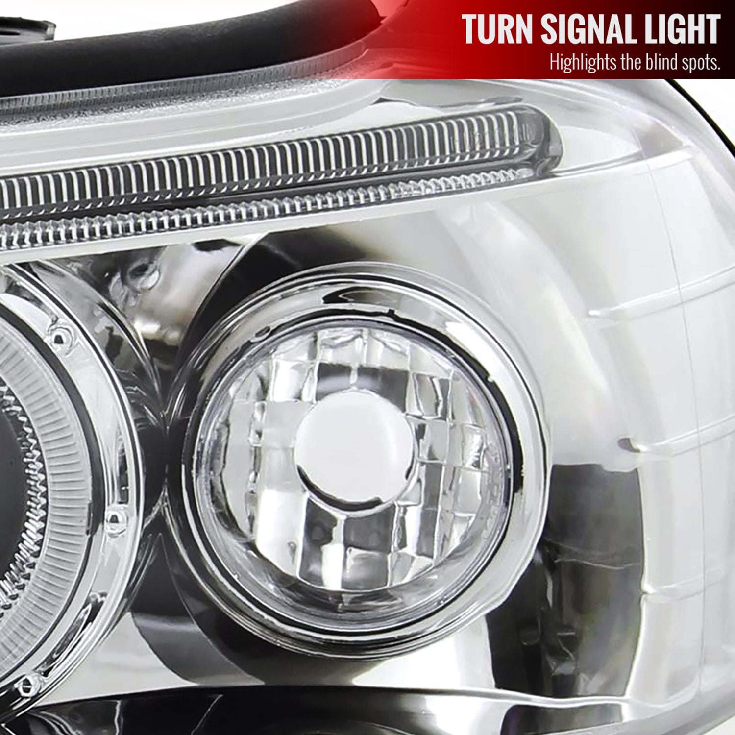 2000-2001 Nissan Maxima Dual Halo Projector Headlights Chrome/Clear Lens