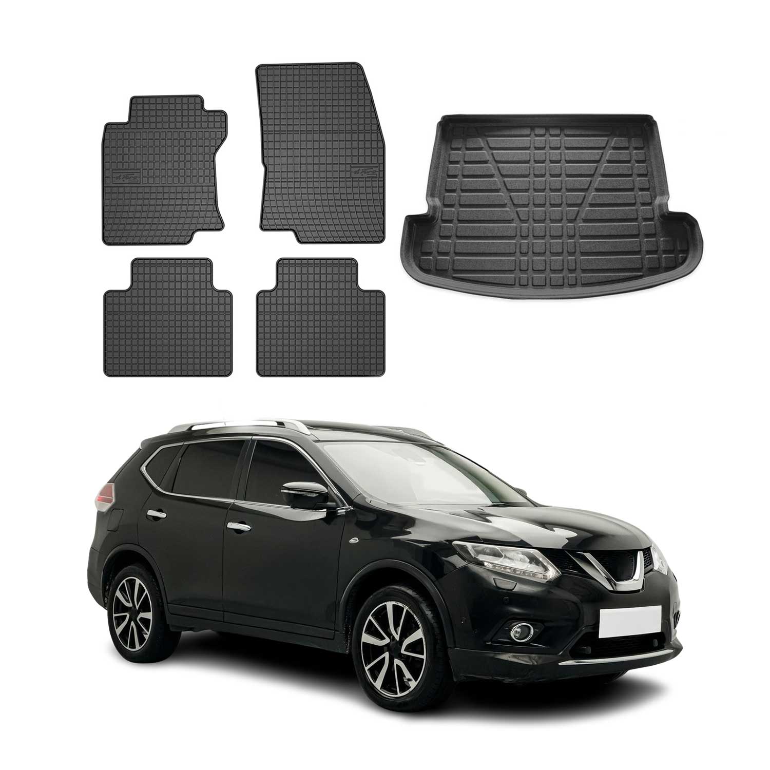 2014-2020 Nissan Rogue Floor Mats & Cargo Liner Full Set All Weather Black