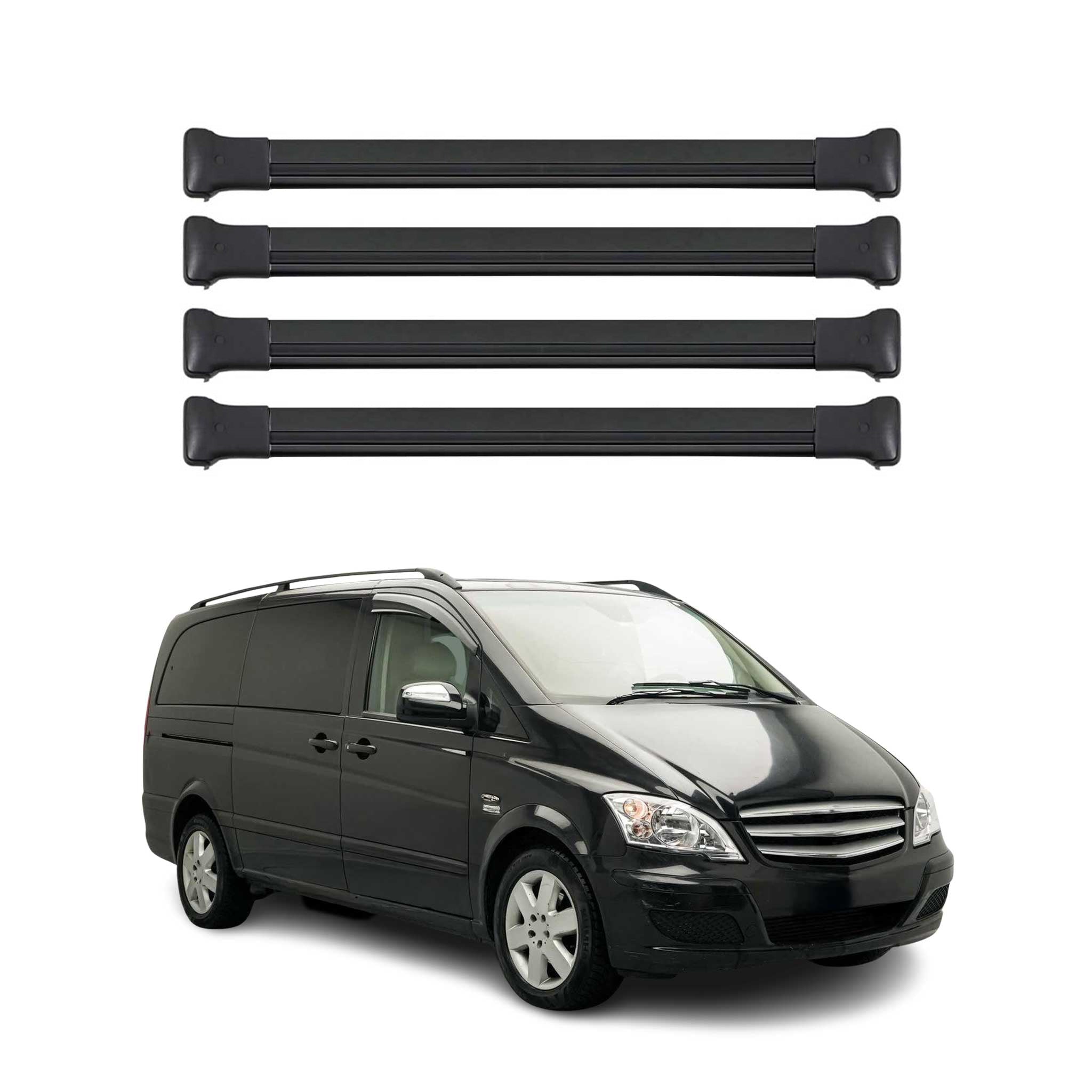 2016-2024 Mercedes Metris Roof Rack Cross Bars Black