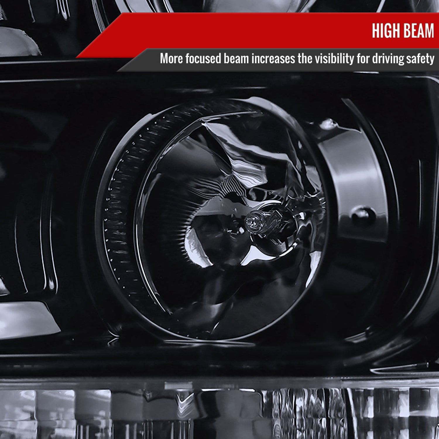 2011-2016 F-250/350/450/550 LED C-Bar Projector Headlights Glossy Black/Smoke