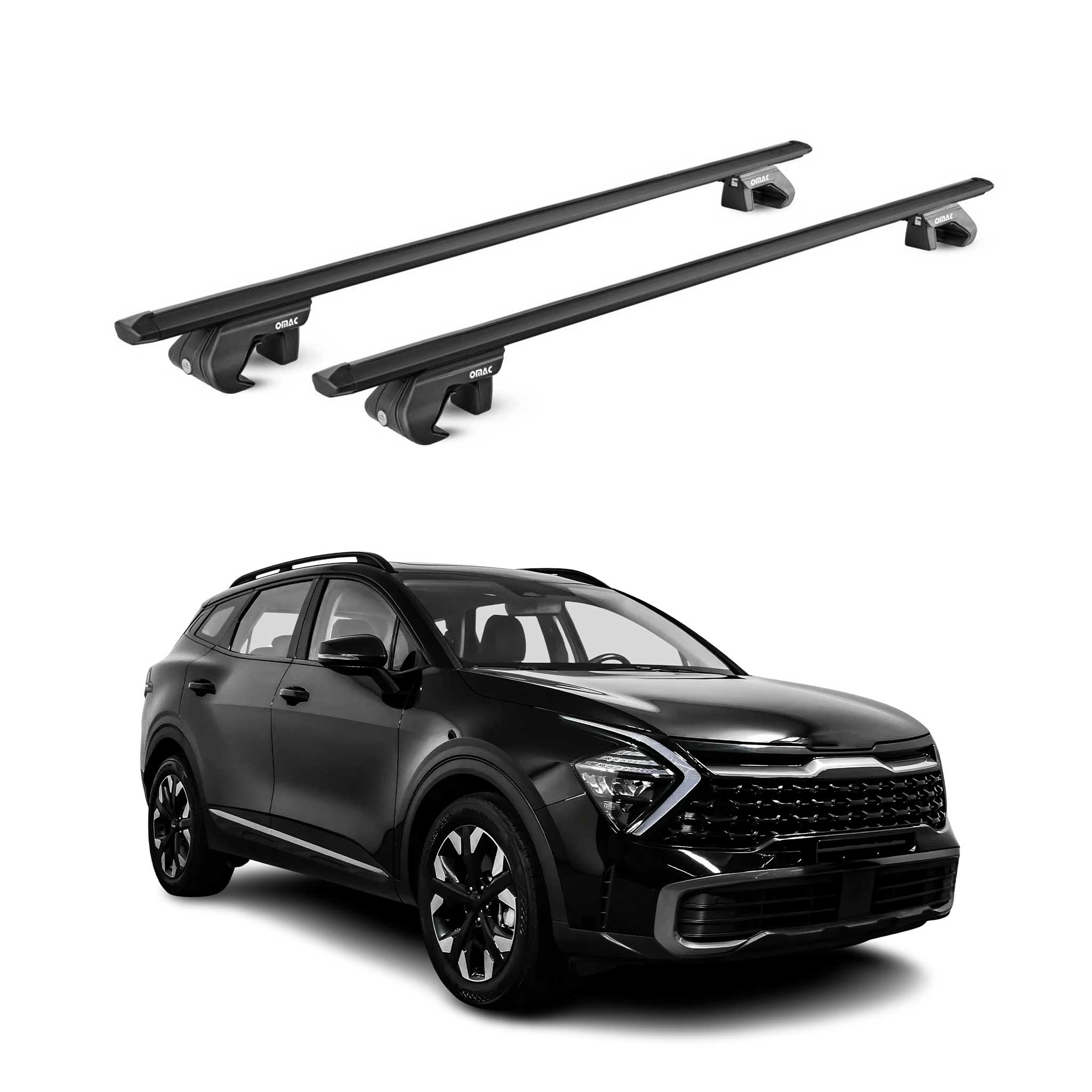 2023-2026 Kia Sportage Roof Rack Cross Bars Black Luggage Carrier 2 Pcs