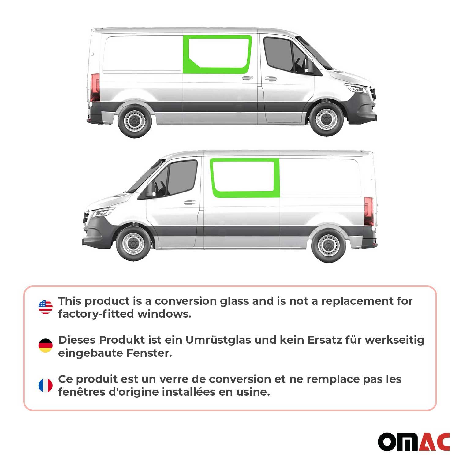 2006-2018 Mercedes Sprinter W906 Window Glass Front Right & Left Side Set L2 L3 L4