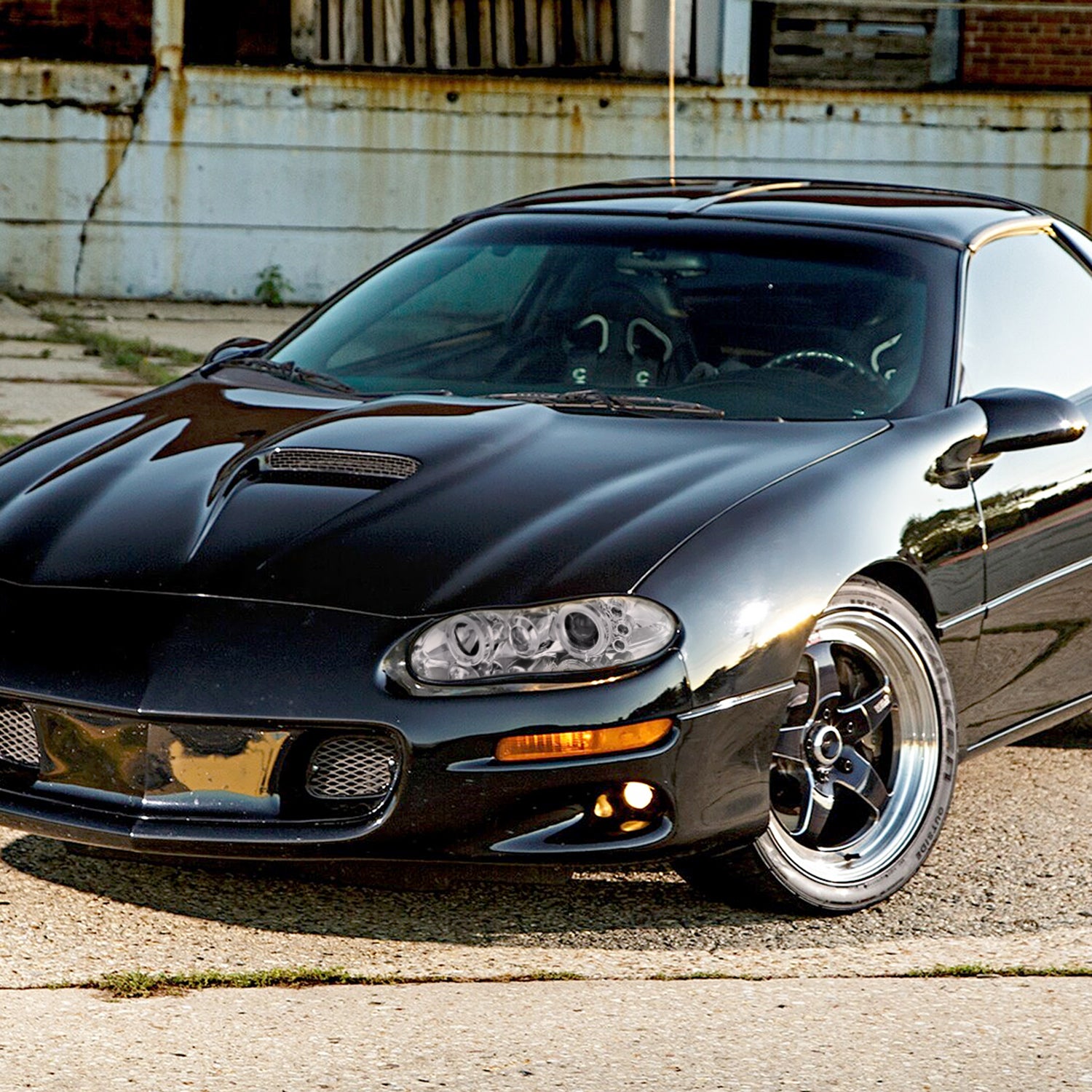 1998-2002 Chevy Camaro Dual Halo Projector Headlights Chrome/Clear Lens