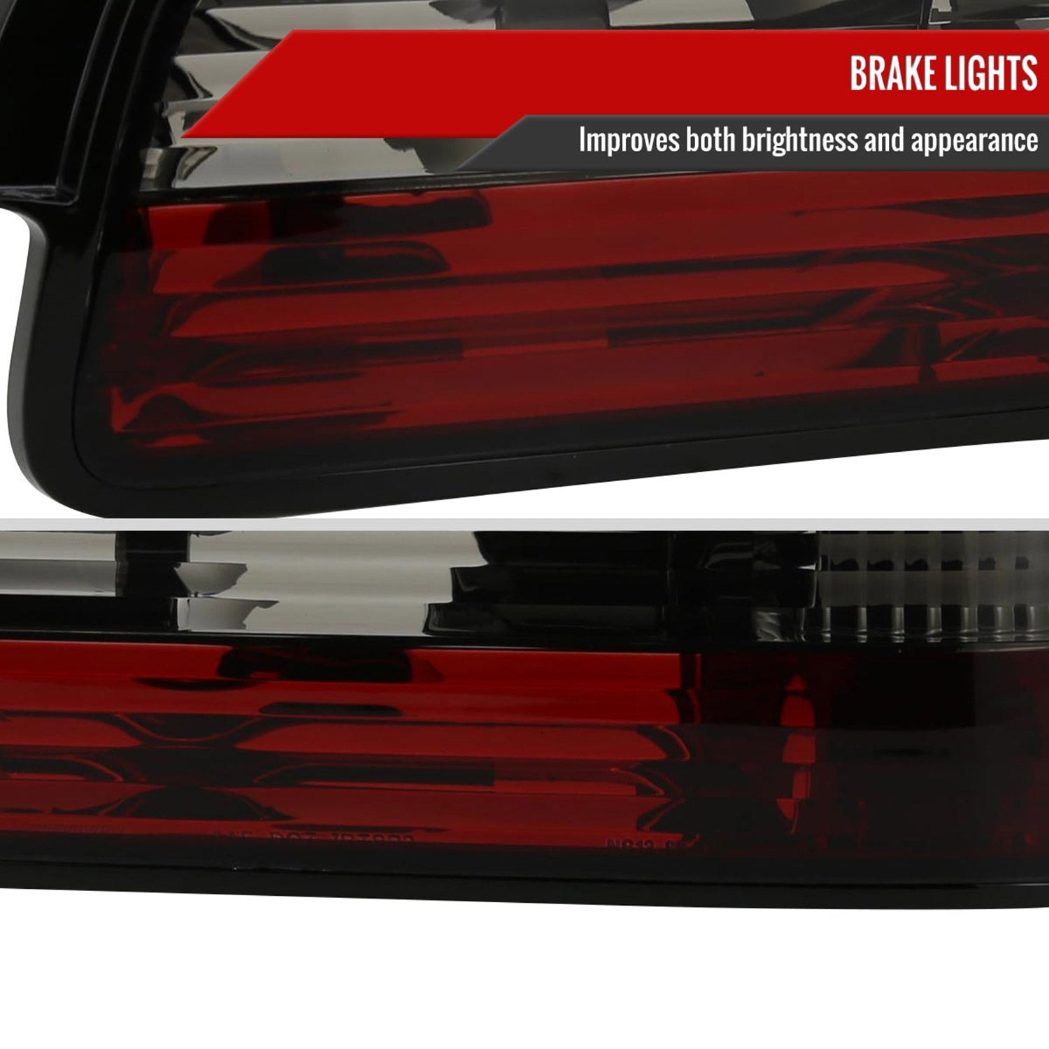 1989-1994 Nissan 240SX S13 Coupe Tail Lights Chrome Housing/Red Smoke Lens