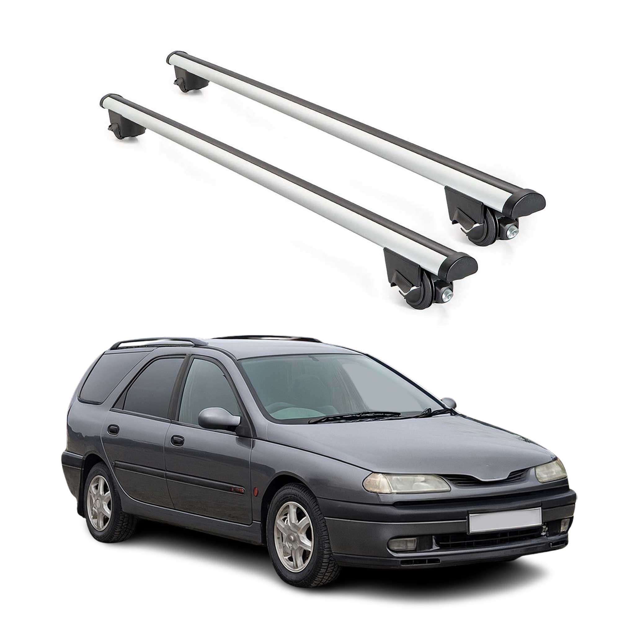 1995-2001 Renault Laguna 1 Estate Roof Rack Cross Bars Silver