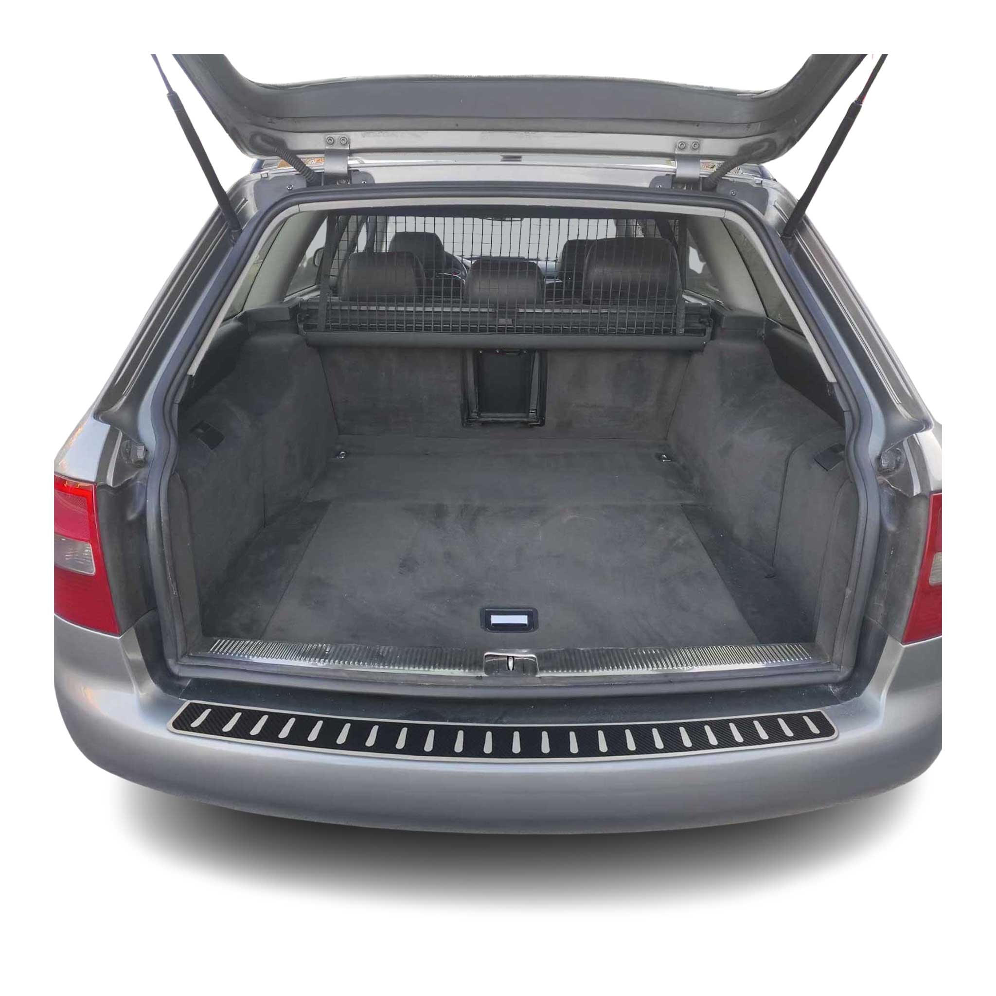 1997-2004 Audi A6 4B Avant Rear Bumper Guard Carbon Foiled & Stainless Steel Silver