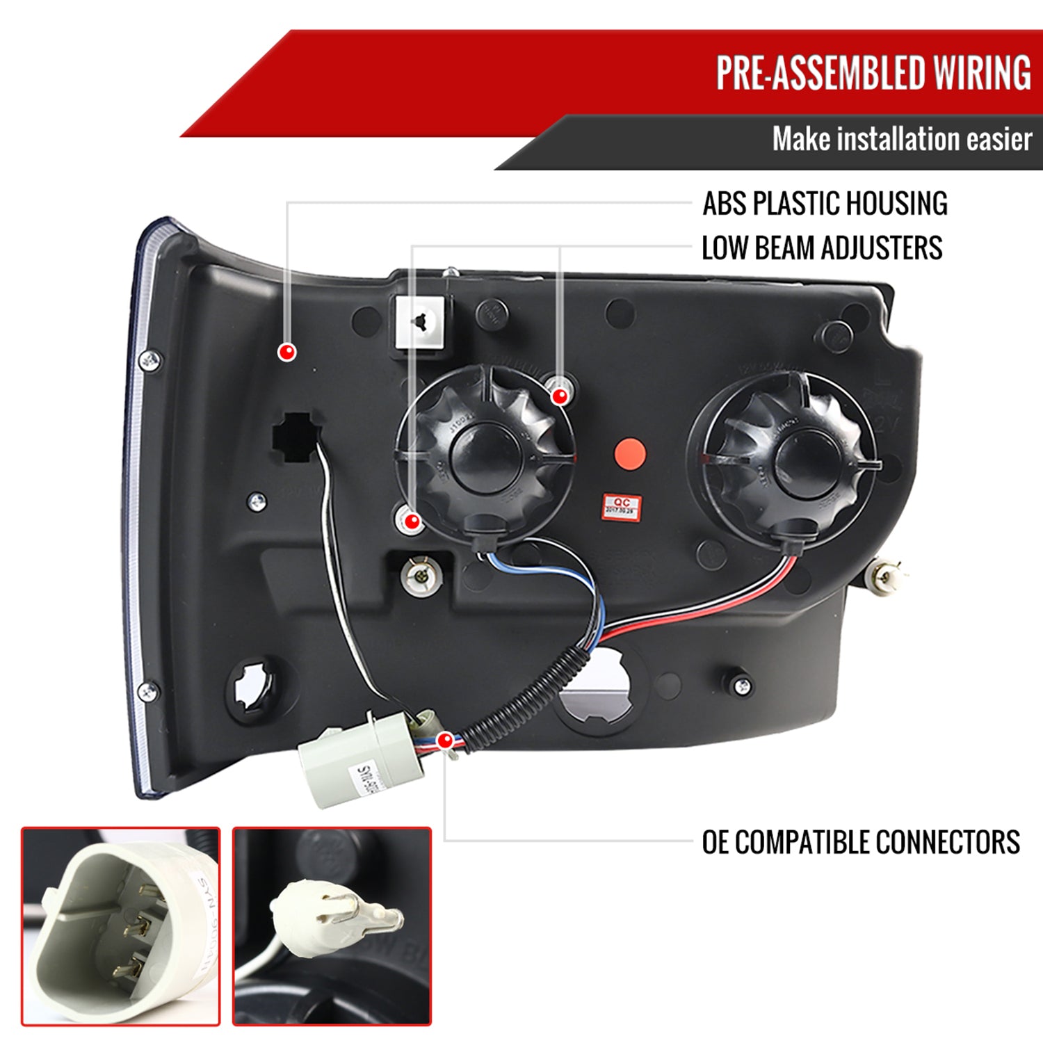 1993-1996 Jeep Grand Cherokee Dual Halo Projector Headlights Matt Black/Clear