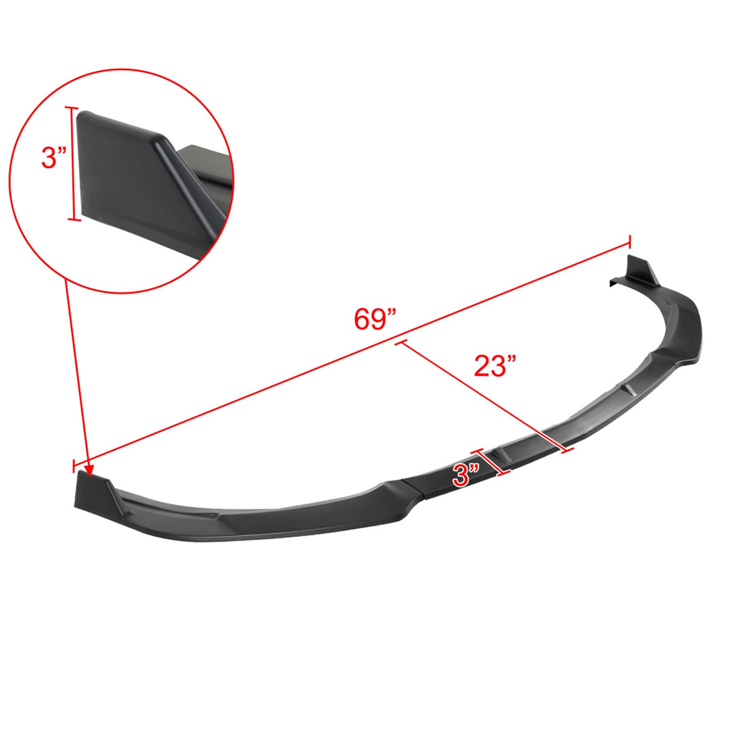 2010-2011 Mazda 3 S-Sport Matte Black 3Pcs Front Bumper Lip Splitter Kit