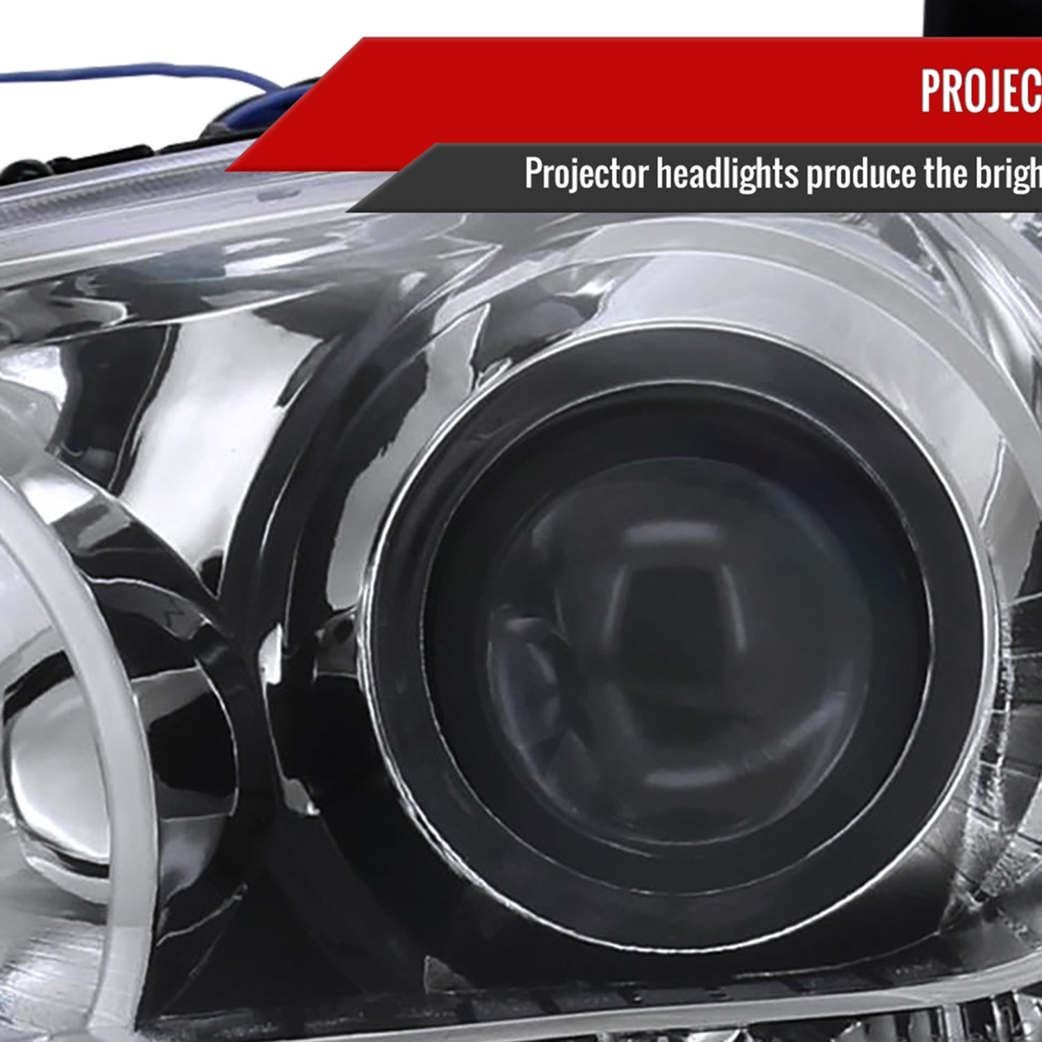 2004-2005 Honda Civic Projector Headlights w/ LED Light Strip Chrome/Clear