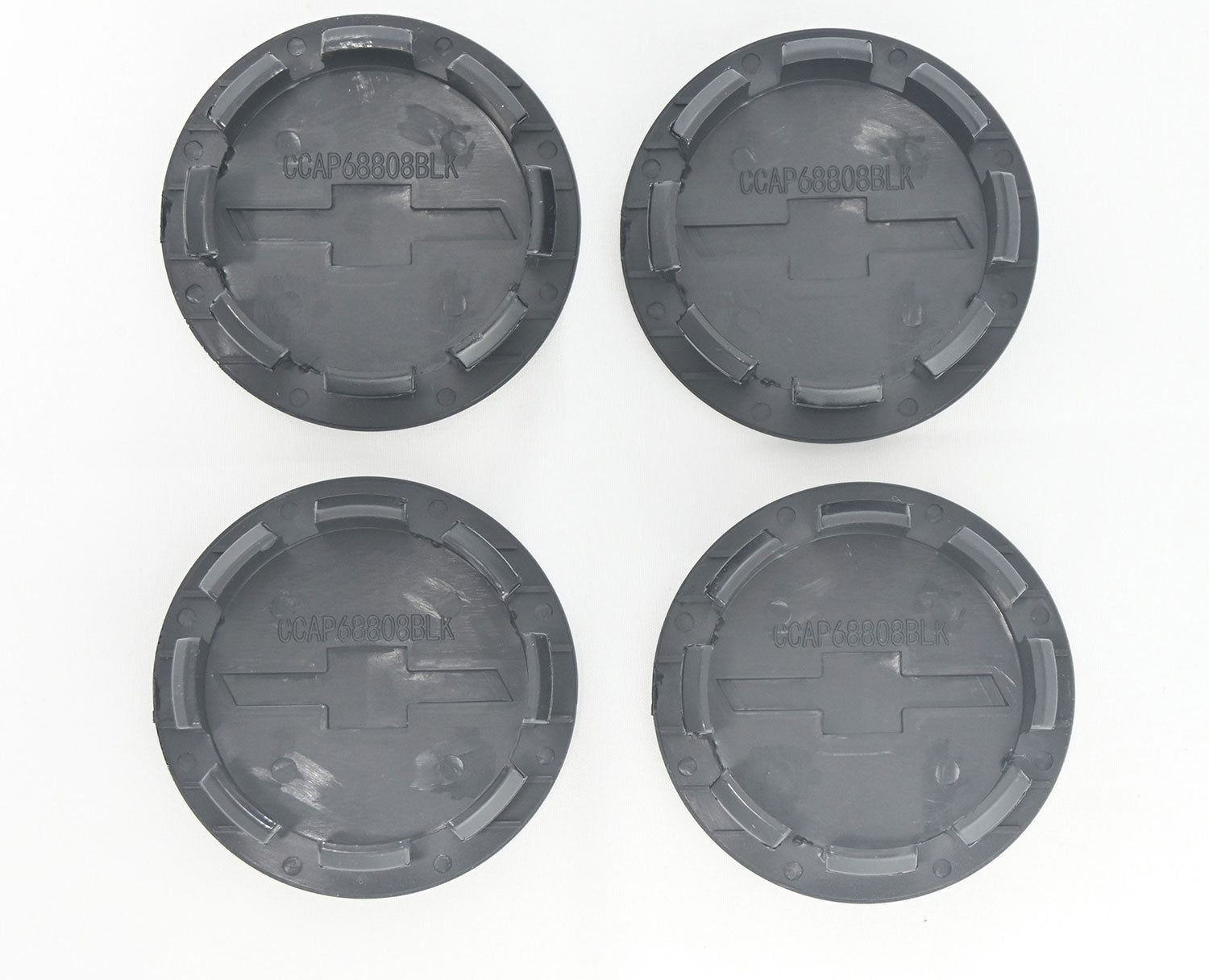 2013-2023 Chevrolet Traverse Licensed Wheel Cap Emblem Set Gloss Black 4Pcs ABS Plastic