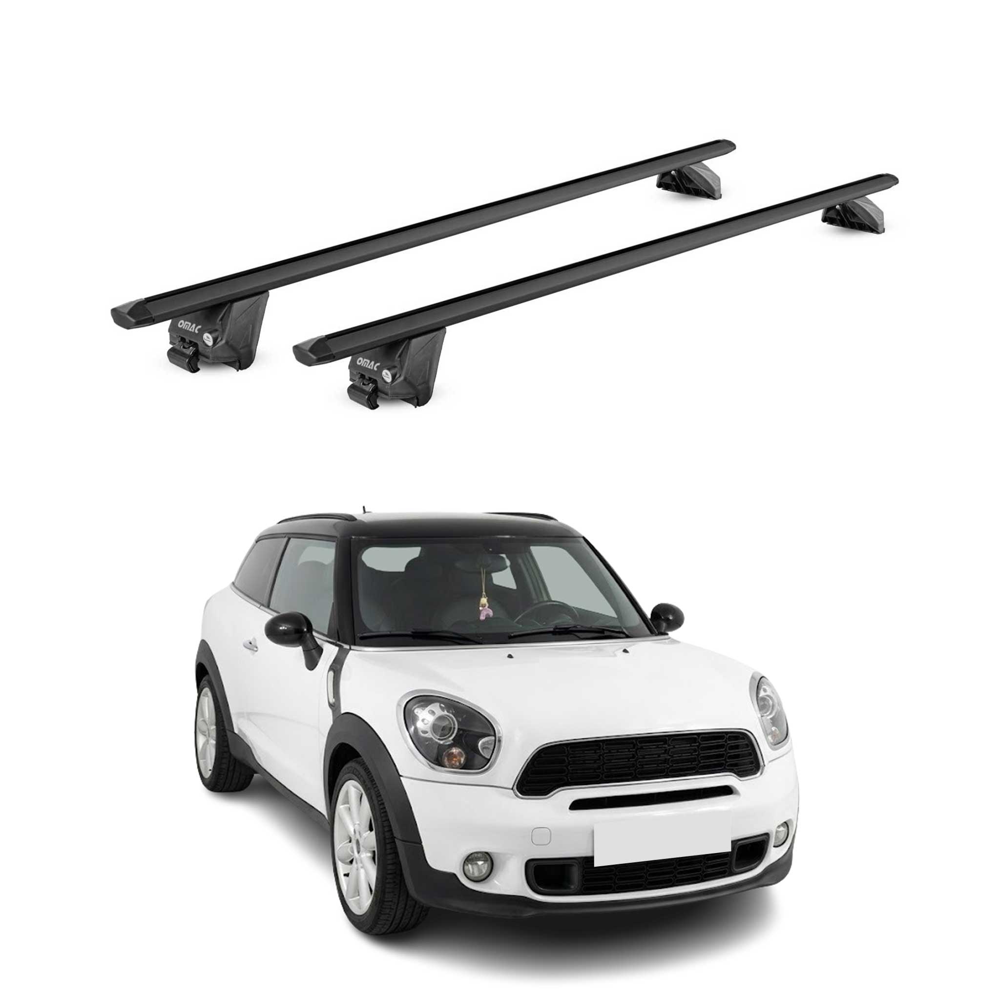 Roof Rack Cross Bars for Mini Cooper Paceman R61 2013-2016 Aluminium Black 2x