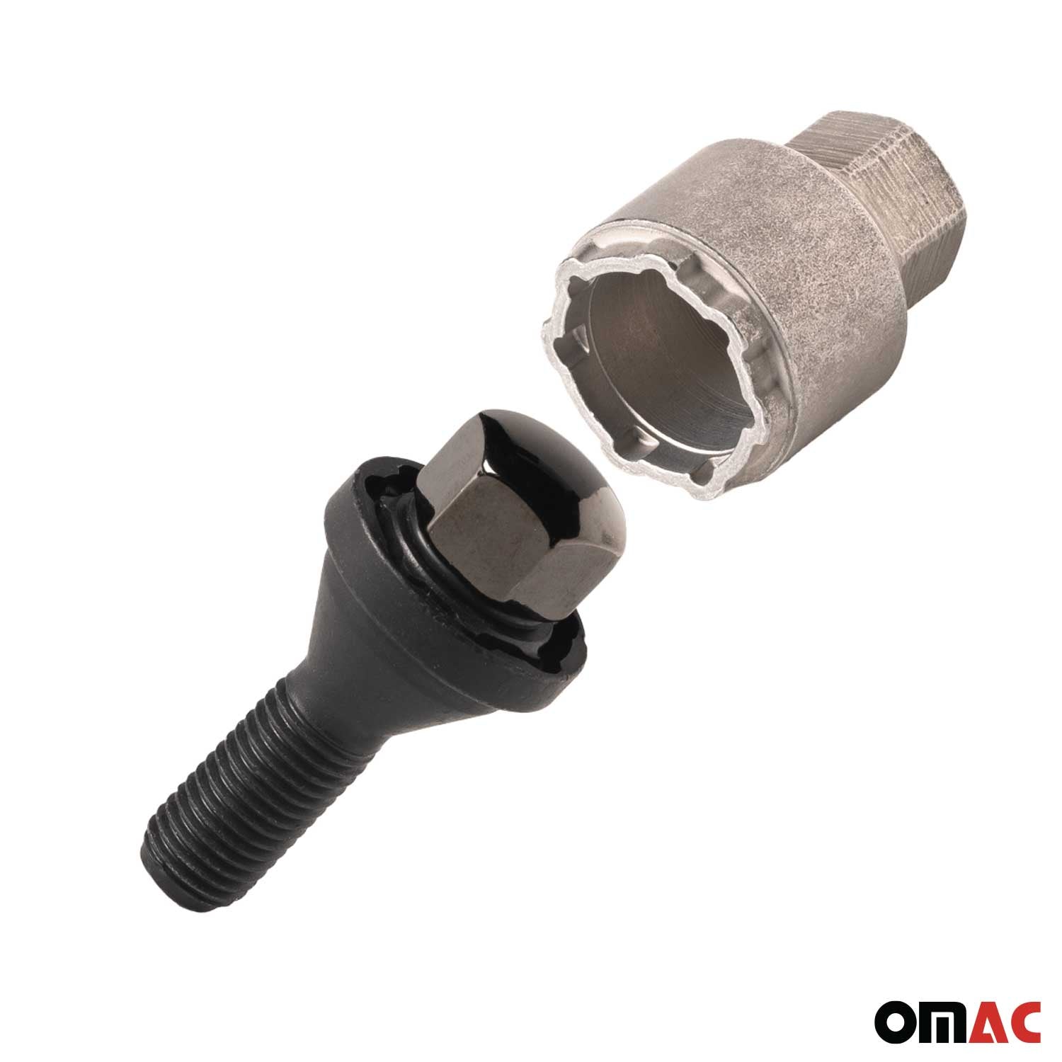 Wheel Lock Kit for LEXUS RX350 M14 X 1.25 Bolt Chromed Black 4Locks & 1Key