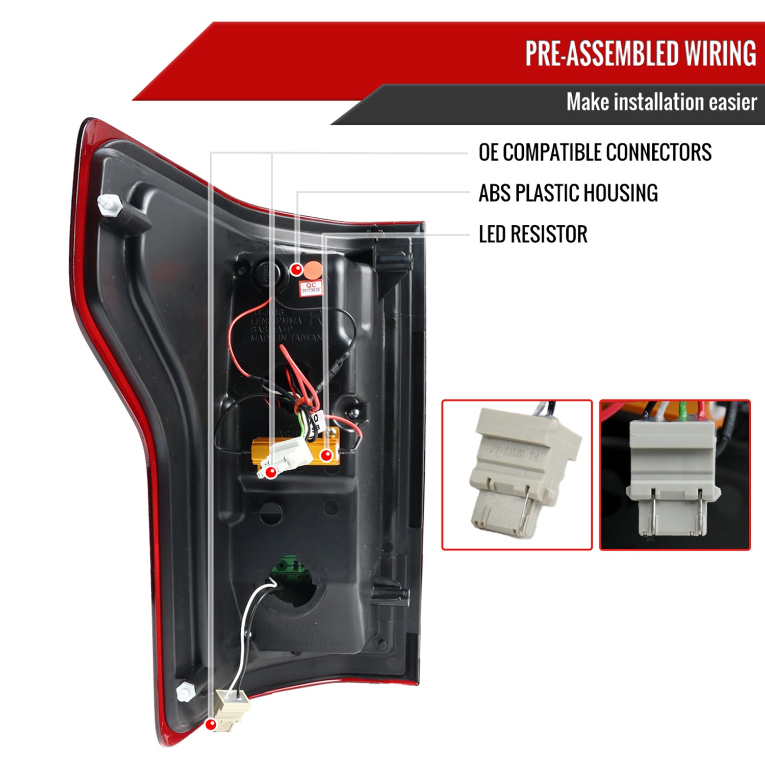 2015-2017 Ford F-150 LED Tail Lights Chrome Housing/Red Lens