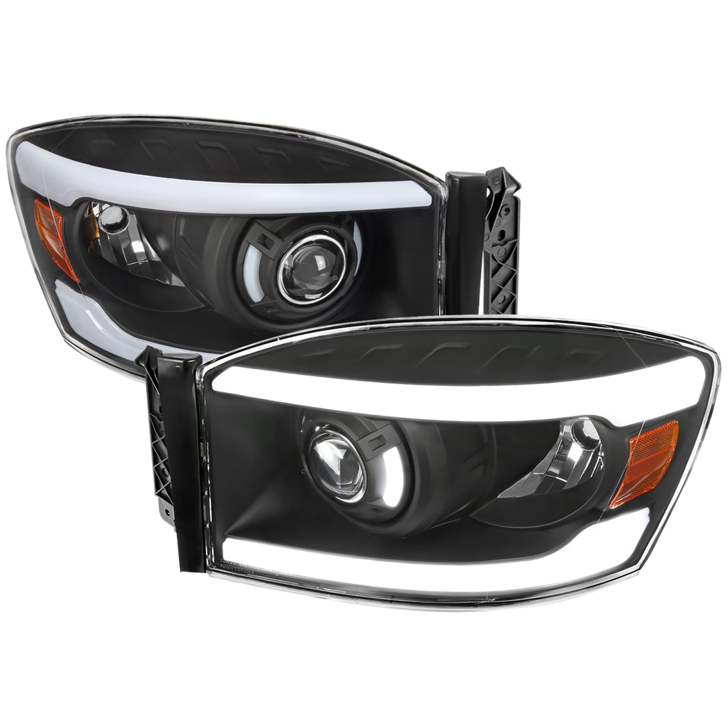 2006-2008 Dodge RAM 1500/ 06-2009 Dodge RAM 2500/3500 LED Tube Headlights Black