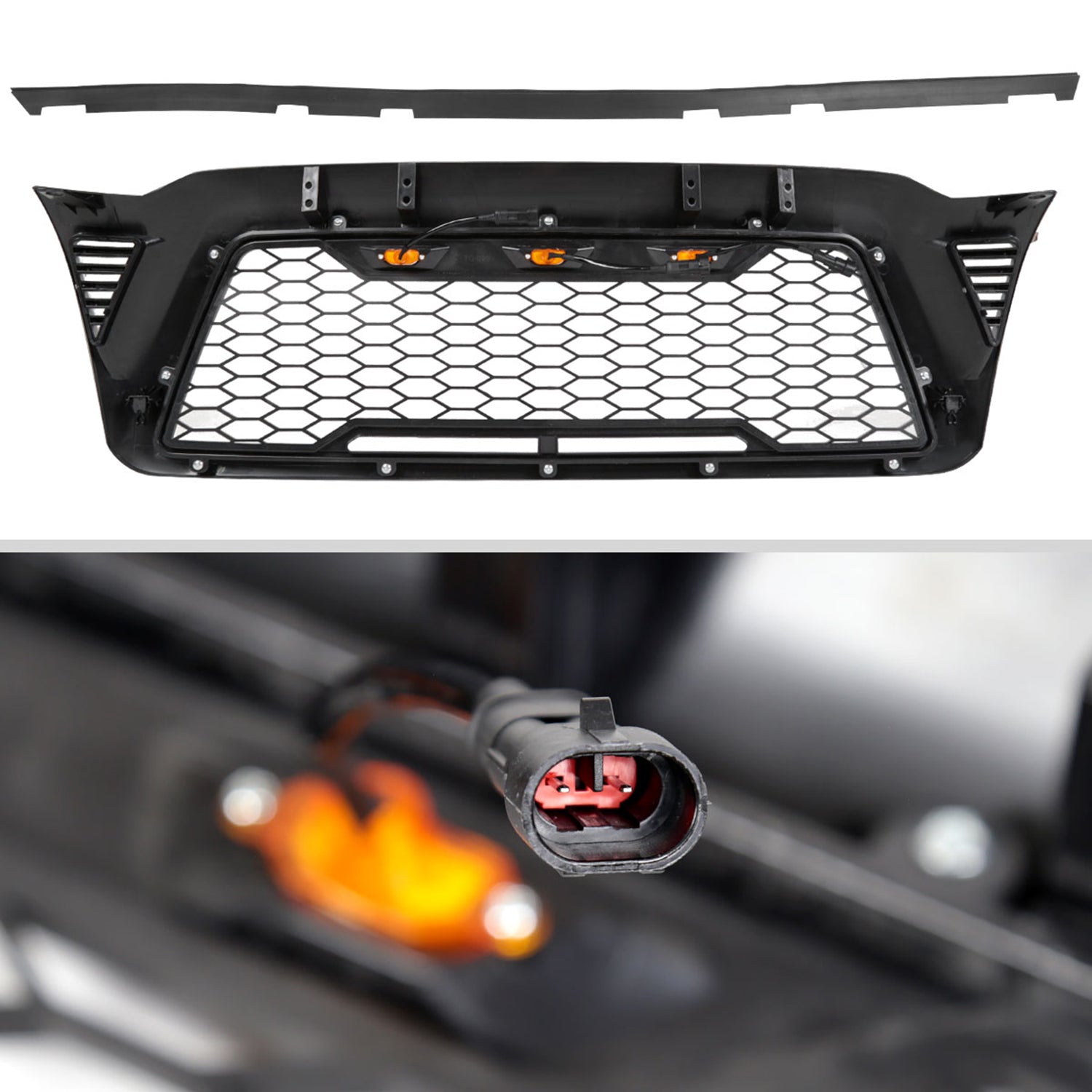 2005-2011 Toyota Tacoma Matte Black Mesh Replacement Grille w/ LED Lights