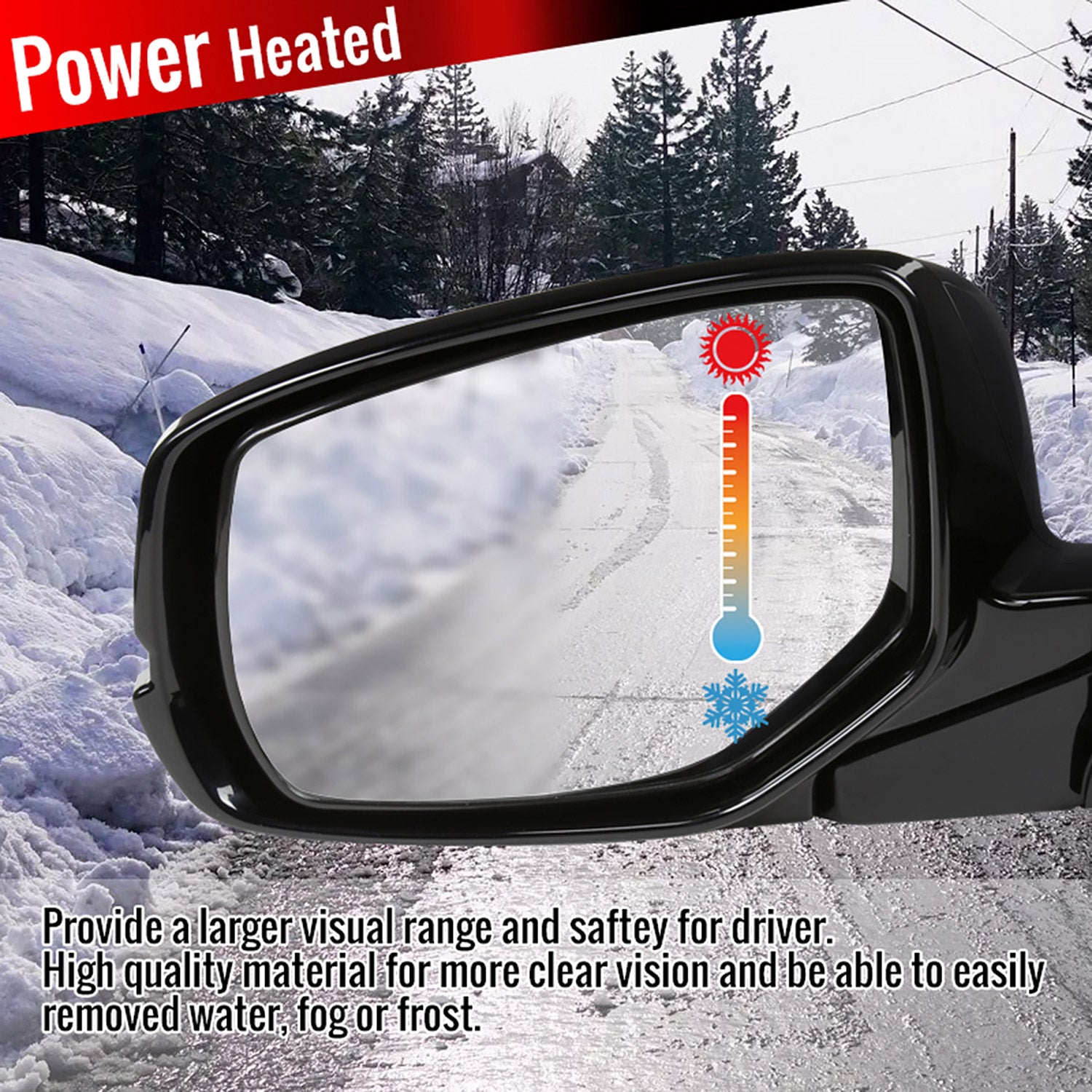 2013-2017 Honda Accord Heated/Defrost 7Pin Black Side Mirror Passenger Side