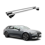 Lockable Roof Rack Cross Bars Carrier for Audi A6 Allroad 2020-2026 TÜV Gray 2x