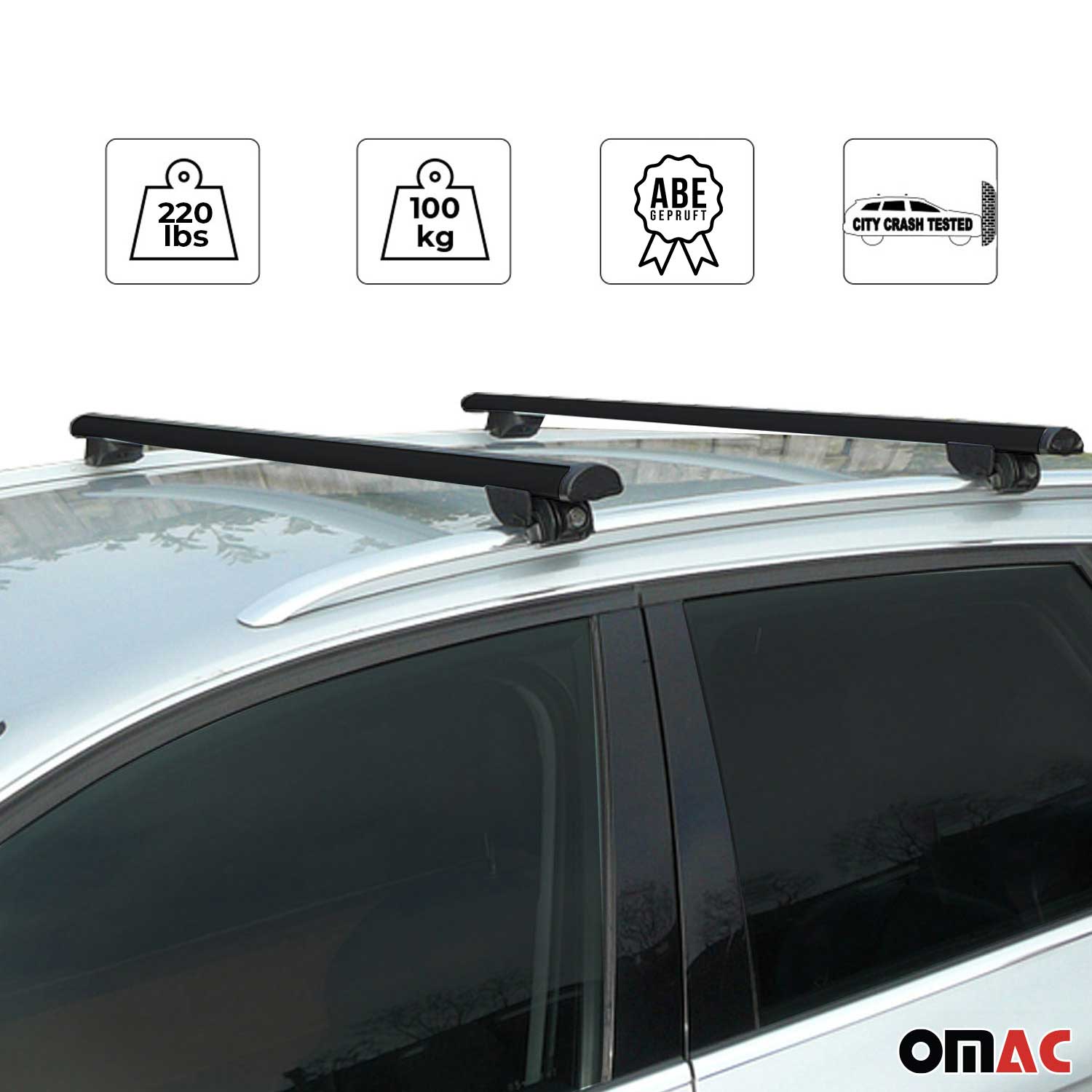 2022-2025 Mercedes EQA Roof Rack Cross Bars Black