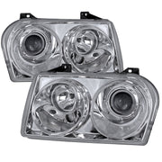 2005-2010 Chrysler 300 Base/LX/Touring Projector Headlights Chrome/Clear Lens
