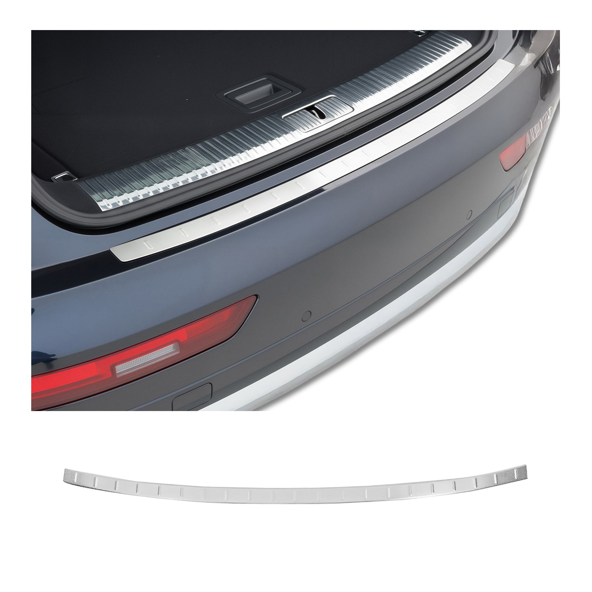 2018-2023 Audi Q5 SQ5 2.gen Rear Bumper Sill Cover Protector Guard Brushed Stainless Steel