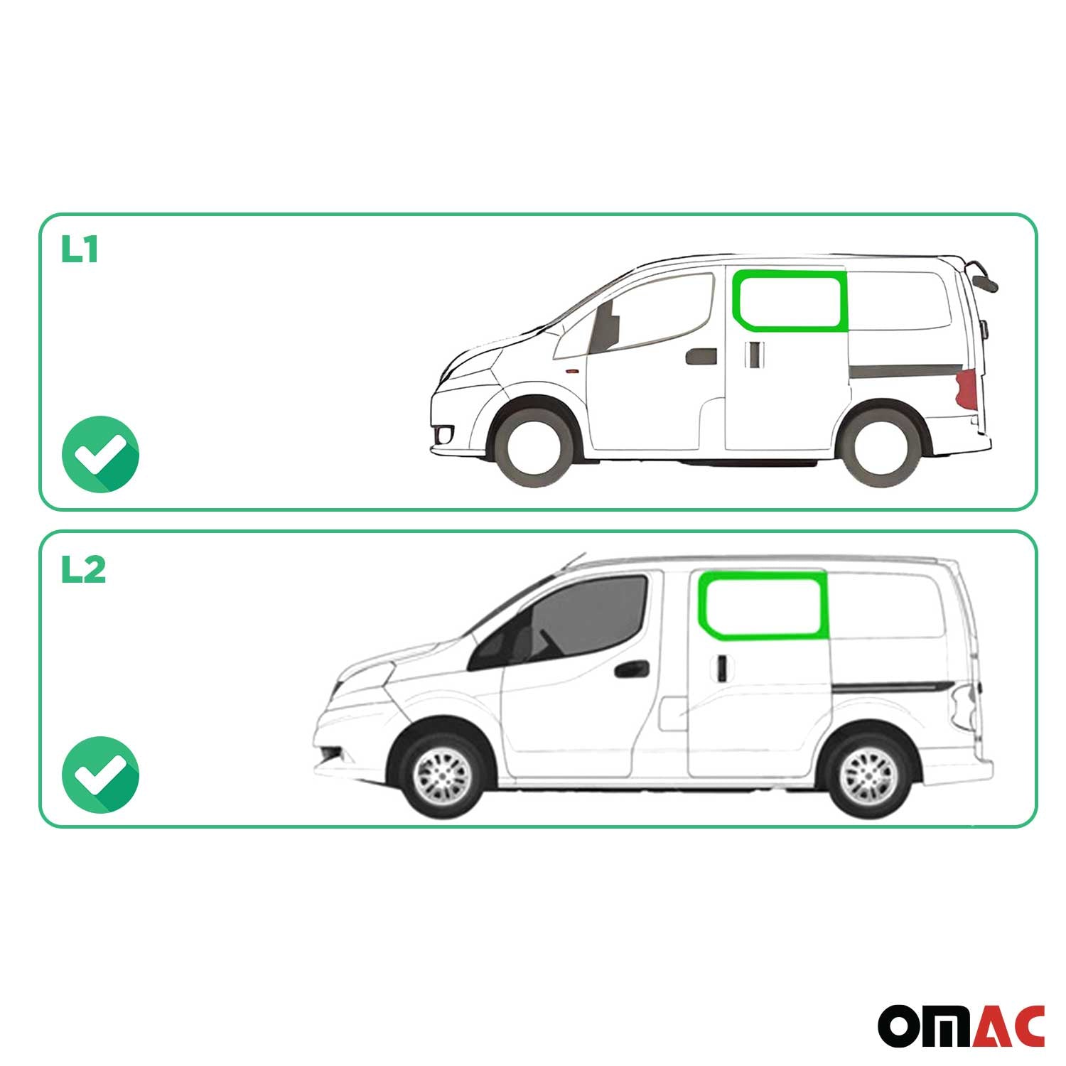2015-2018 Chevrolet Express Window Glass Front Left Side Sliding Door L1 Short