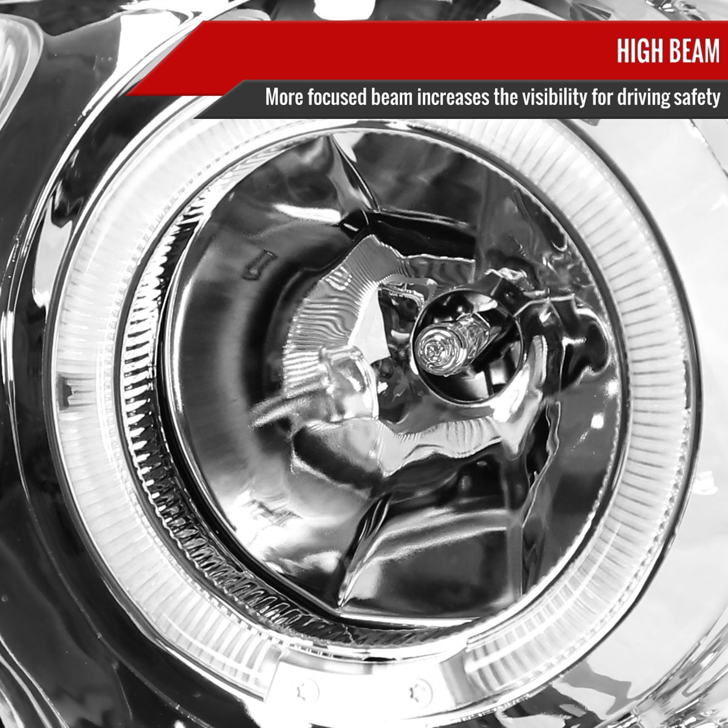 2004-2015 Nissan Titan/ 2004-2007 Armada Dual Halo Projector Headlights Chrome