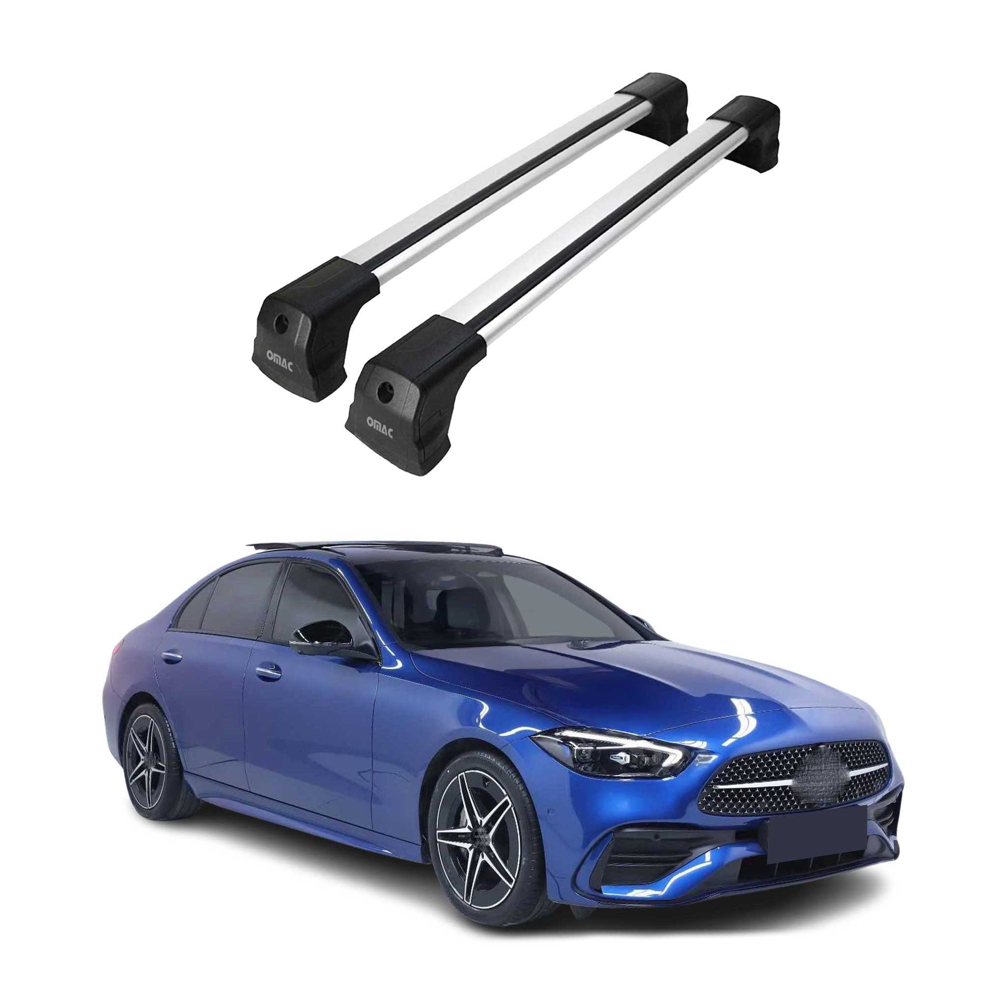 2022-2025 Mercedes C Class W206 Sedan Roof Rack Cross Bars Silver Aluminium 2 Pcs